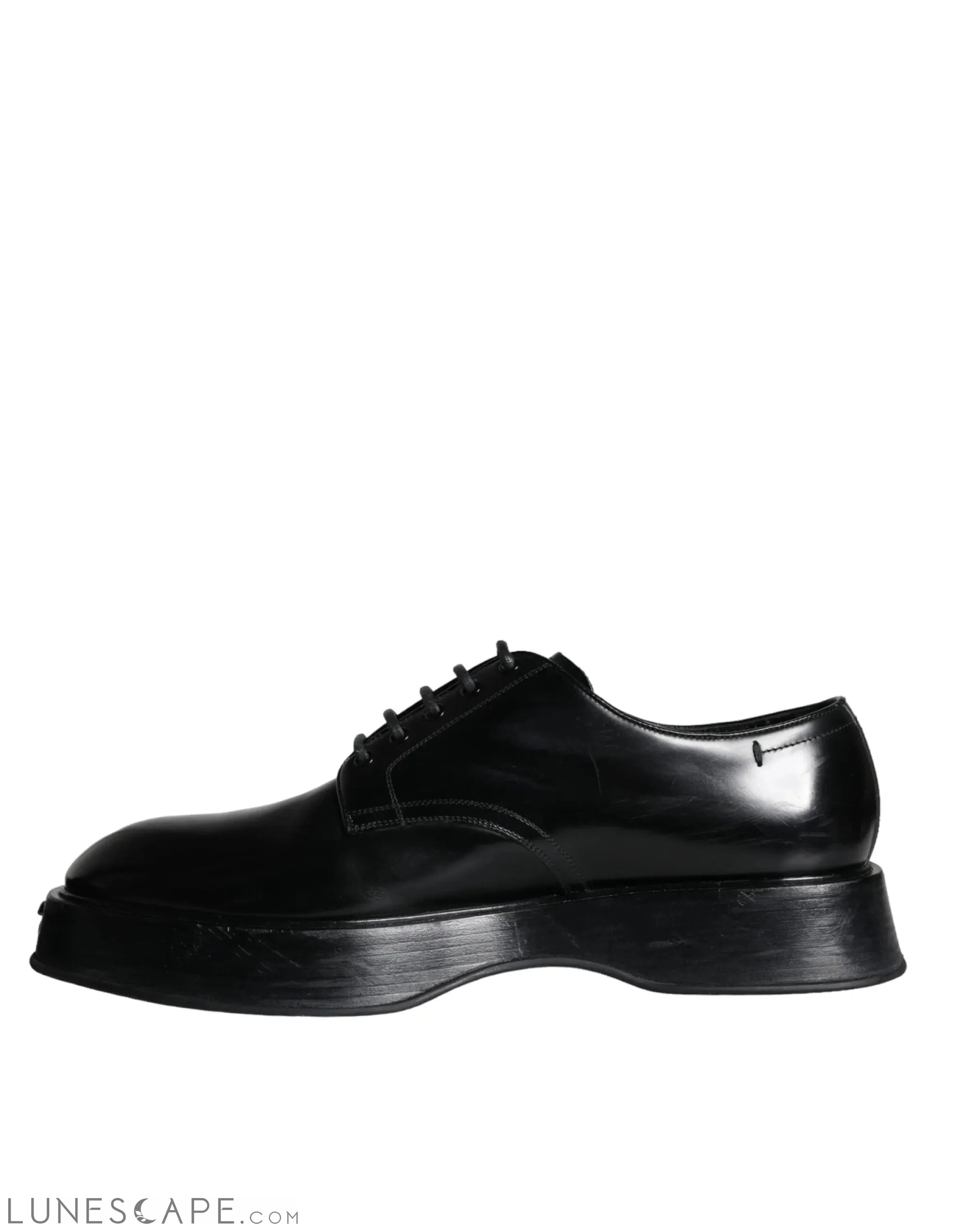 Dolce & Gabbana Black Calf Leather Derby Formal Dress Shoes LUNESCAPE