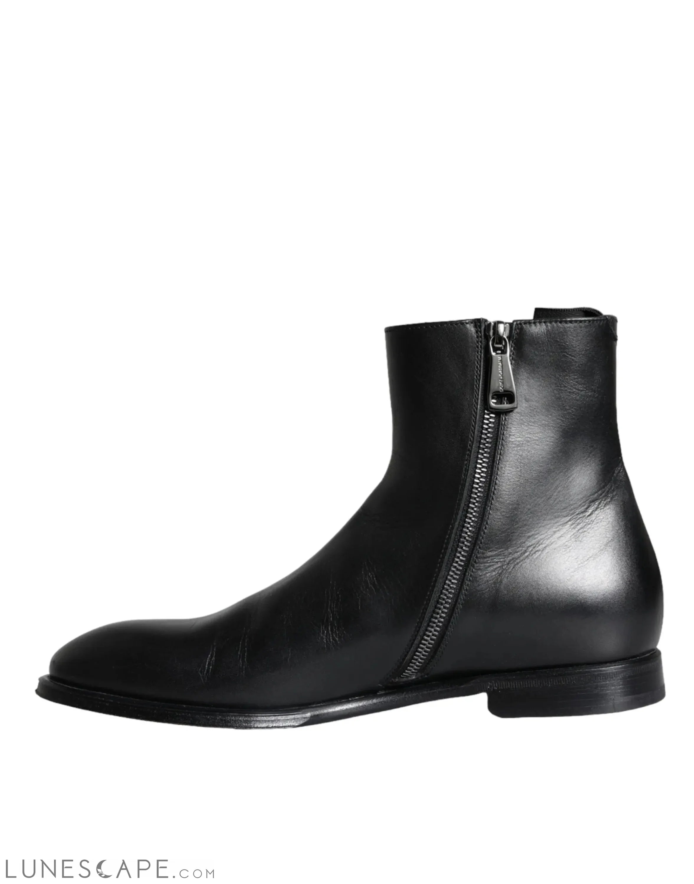 Dolce & Gabbana Black Calf Leather Men Ankle Boots Men LUNESCAPE