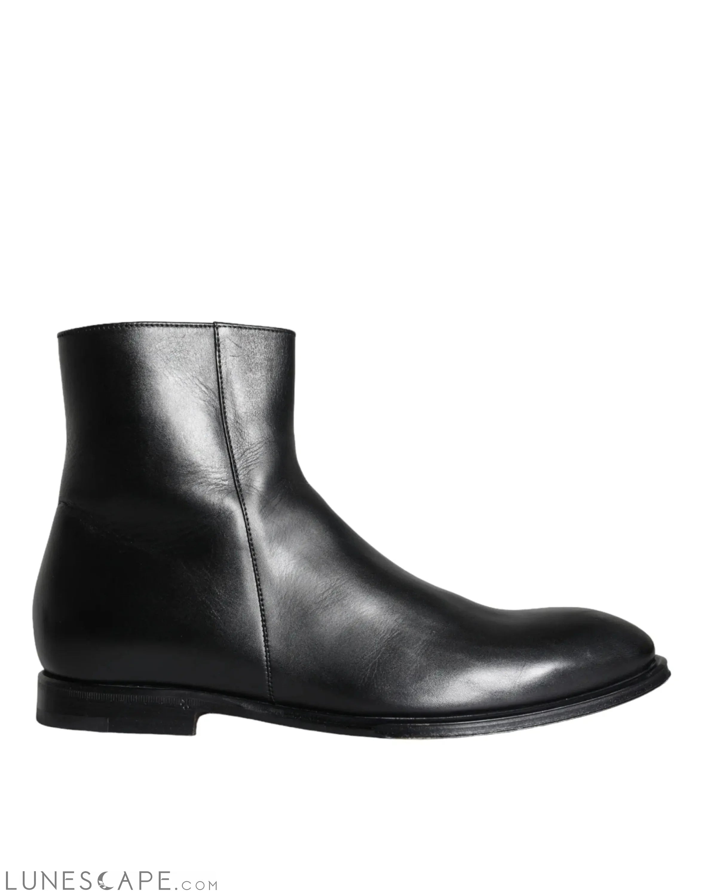 Dolce & Gabbana Black Calf Leather Men Ankle Boots Men LUNESCAPE