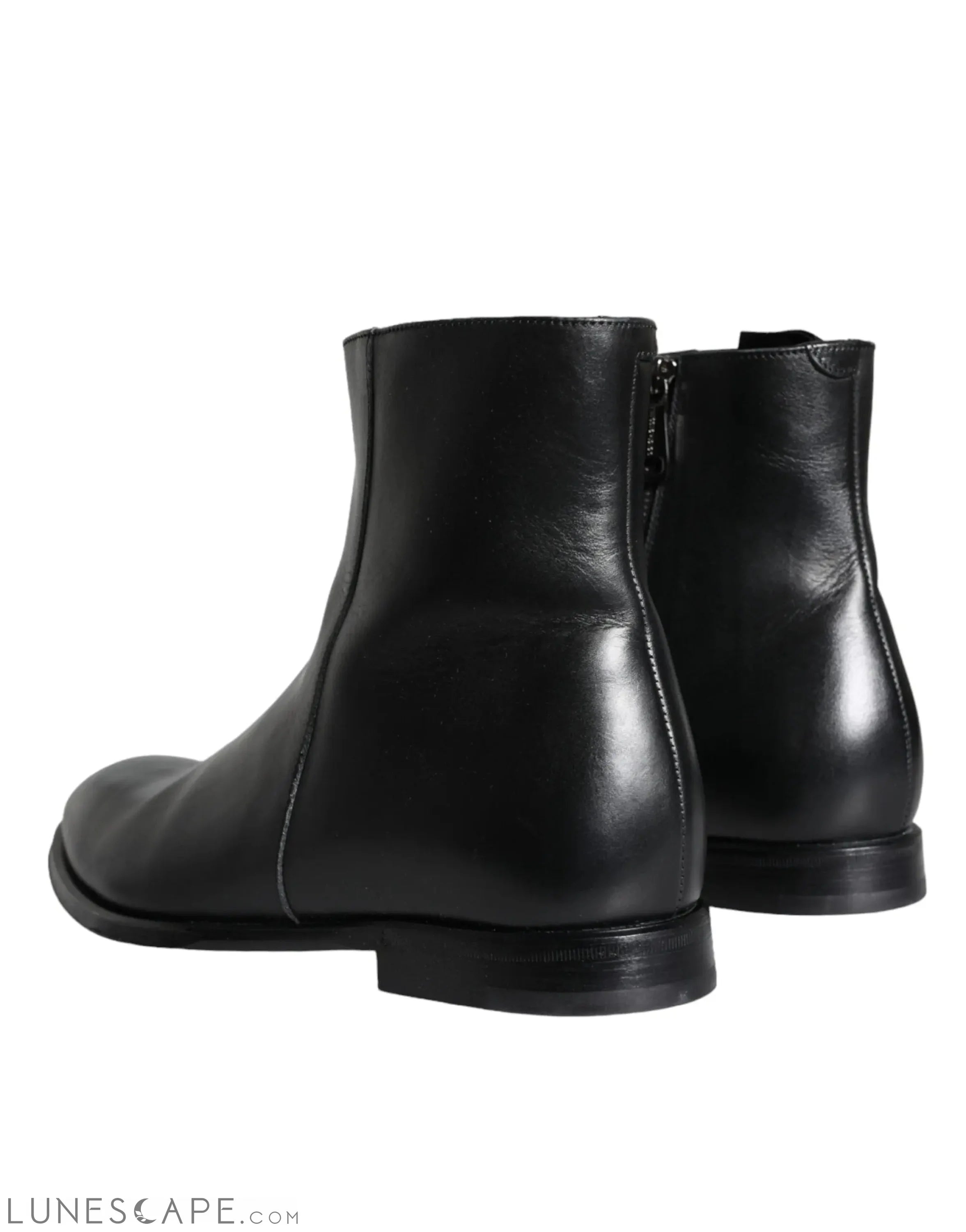 Dolce & Gabbana Black Calf Leather Men Ankle Boots Men LUNESCAPE