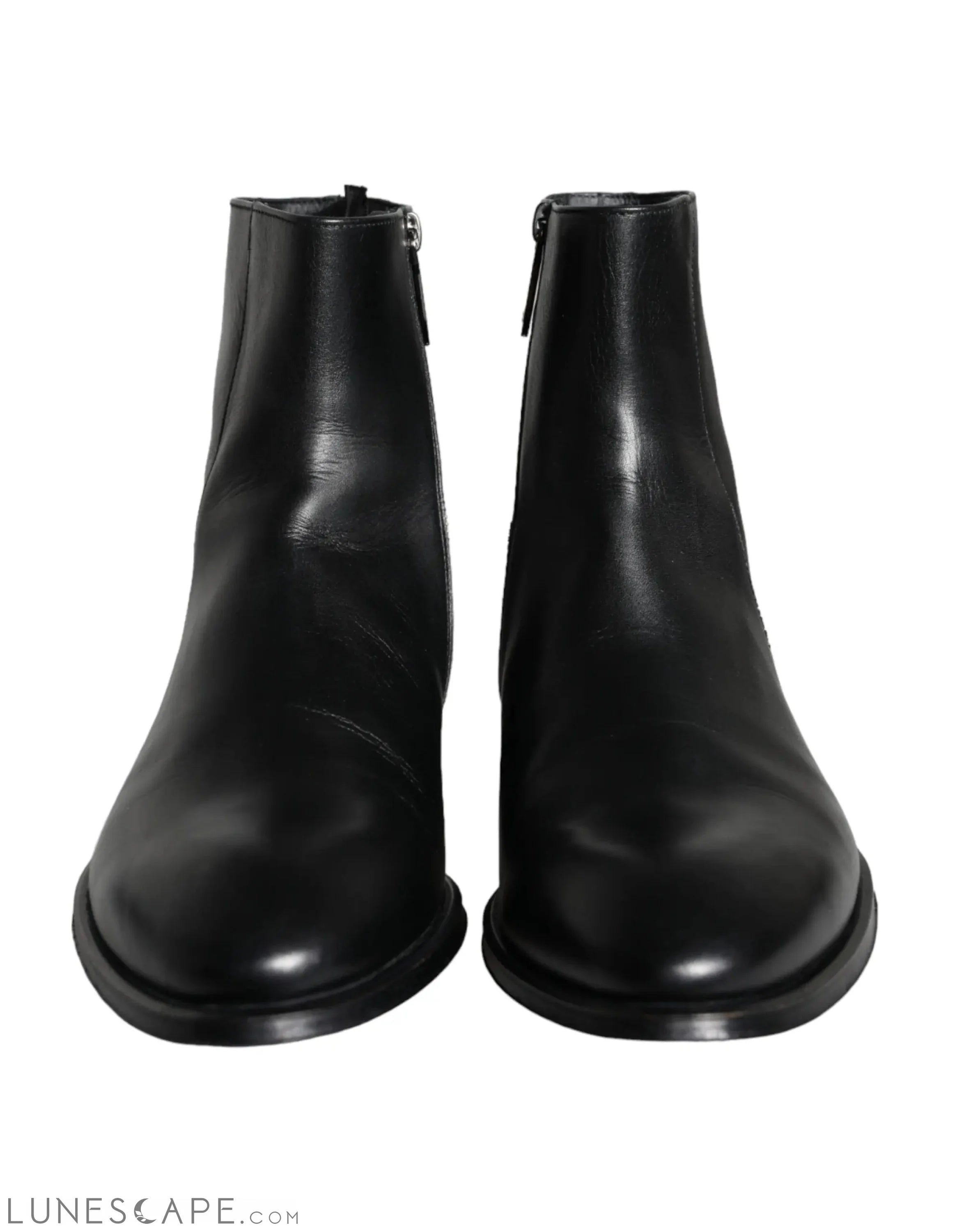 Dolce & Gabbana Black Calf Leather Men Ankle Boots Men LUNESCAPE