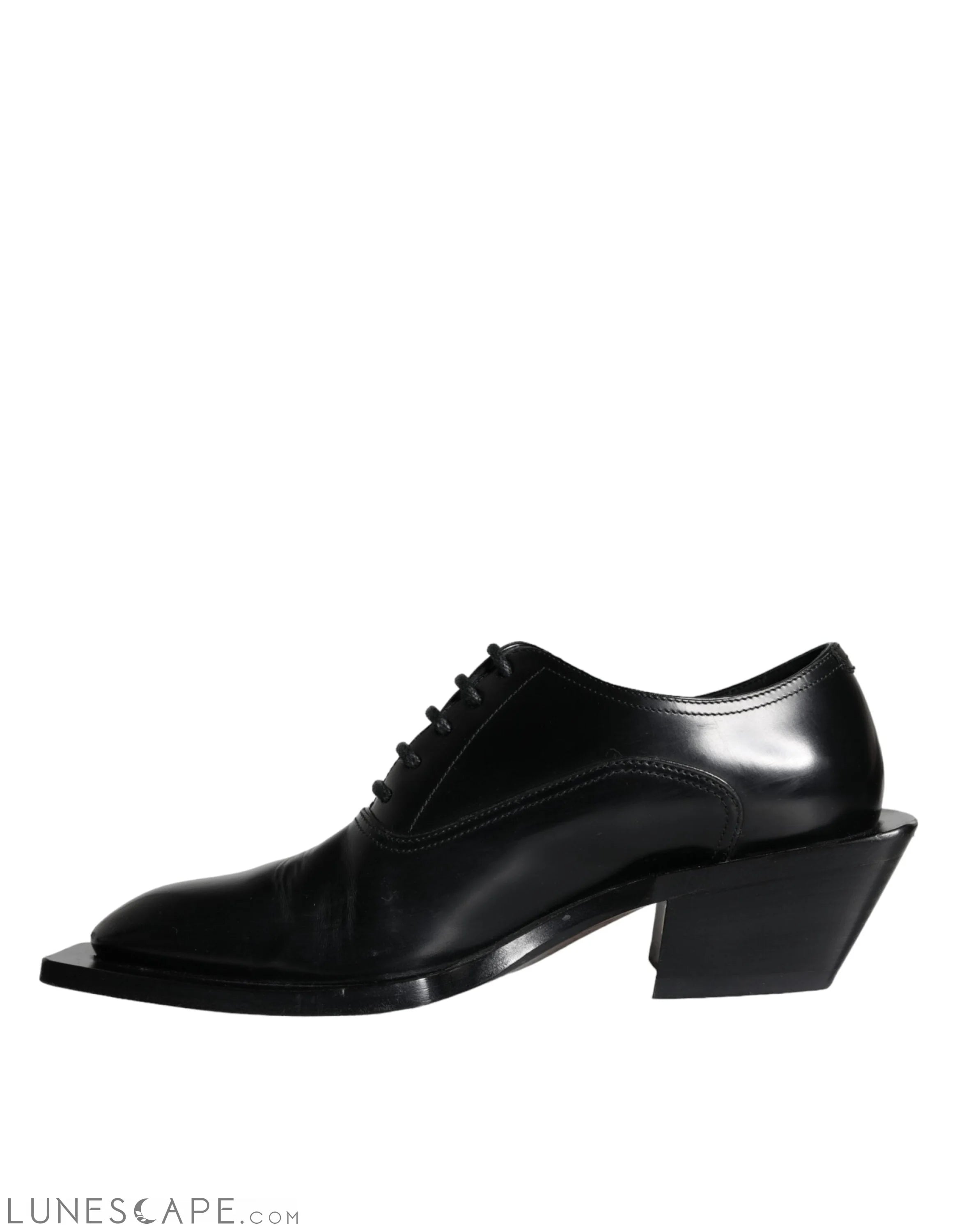 Dolce & Gabbana Black Calfskin Leather Derby Dress Men Shoes LUNESCAPE