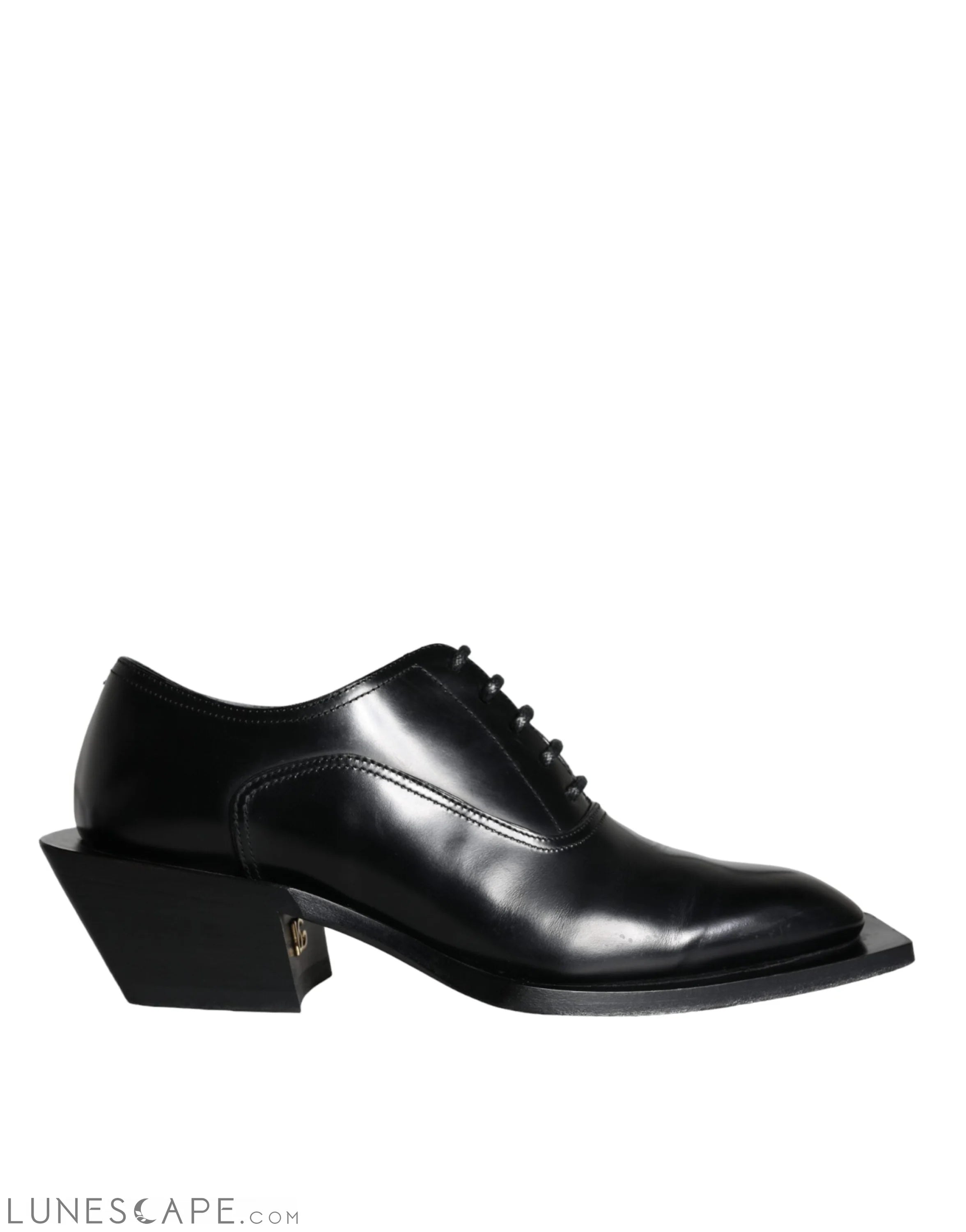 Dolce & Gabbana Black Calfskin Leather Derby Dress Men Shoes LUNESCAPE