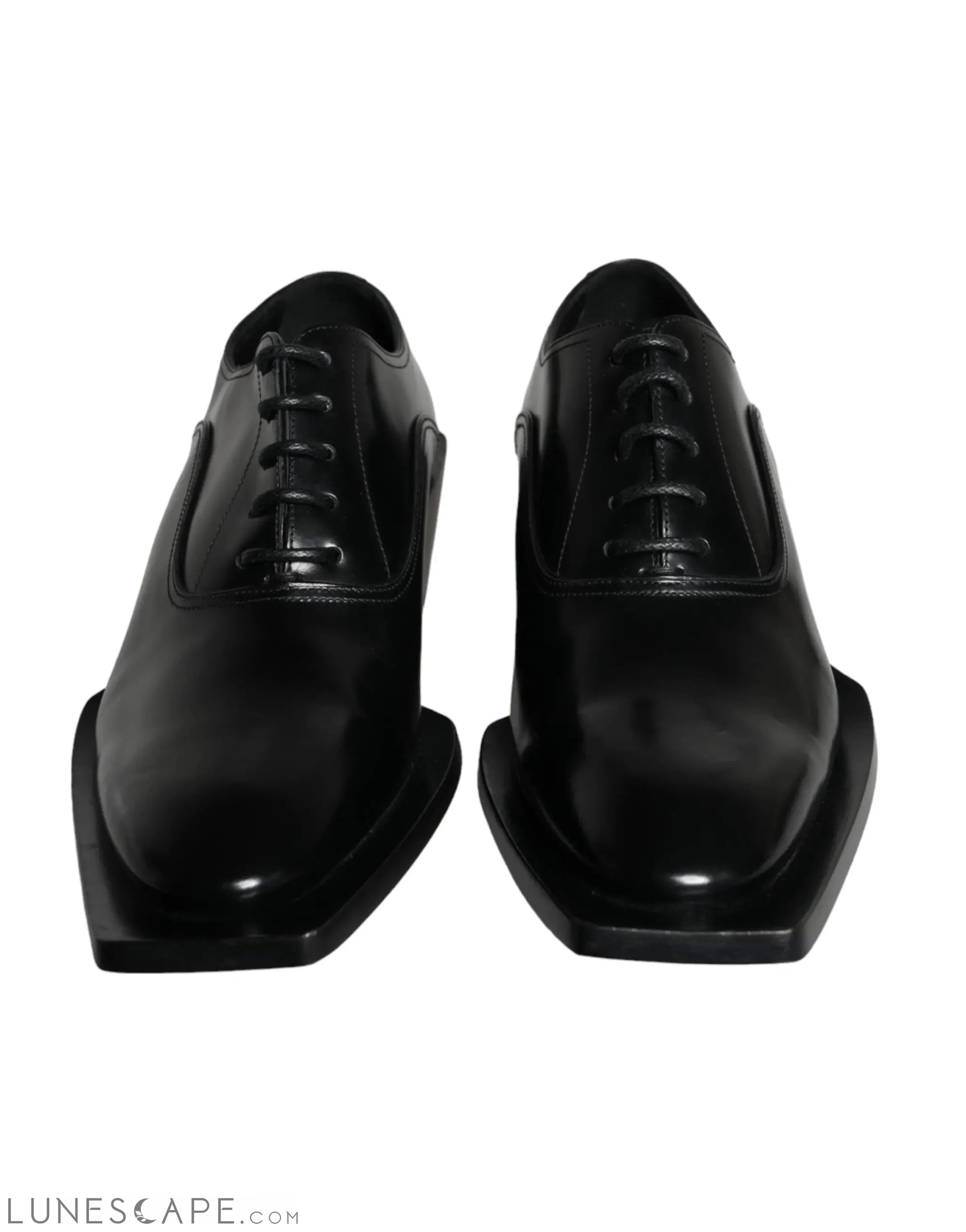 Dolce & Gabbana Black Calfskin Leather Derby Dress Men Shoes LUNESCAPE