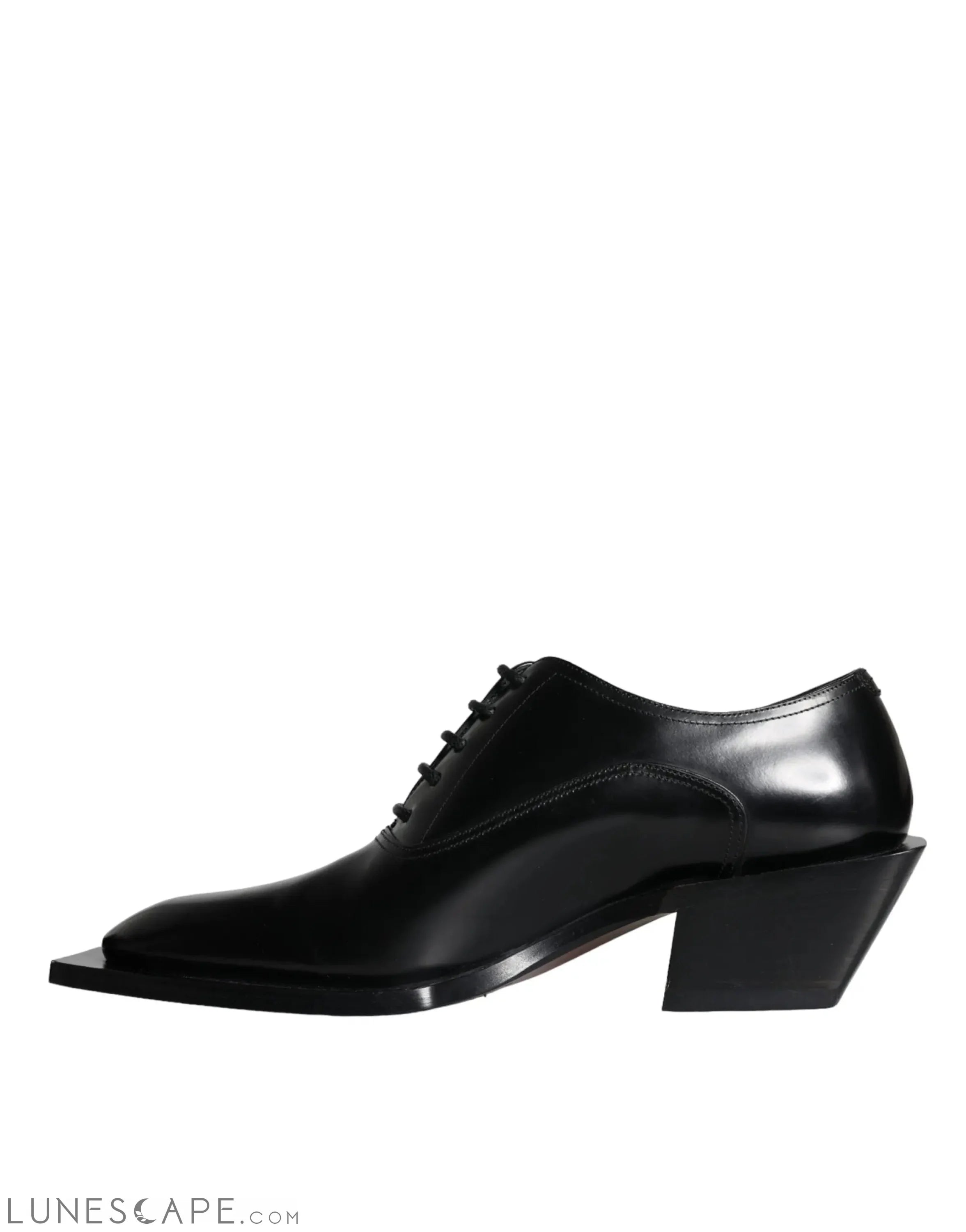 Dolce & Gabbana Black Calfskin Leather Derby Dress Men Shoes LUNESCAPE