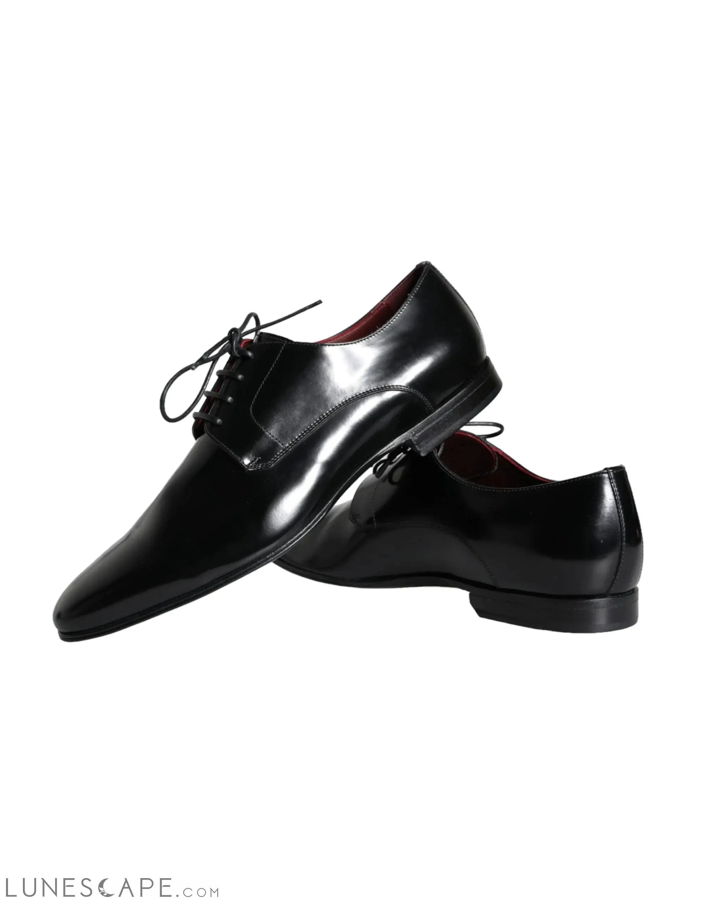 Dolce & Gabbana Black Calfskin Leather Derby Dress Men Shoes LUNESCAPE