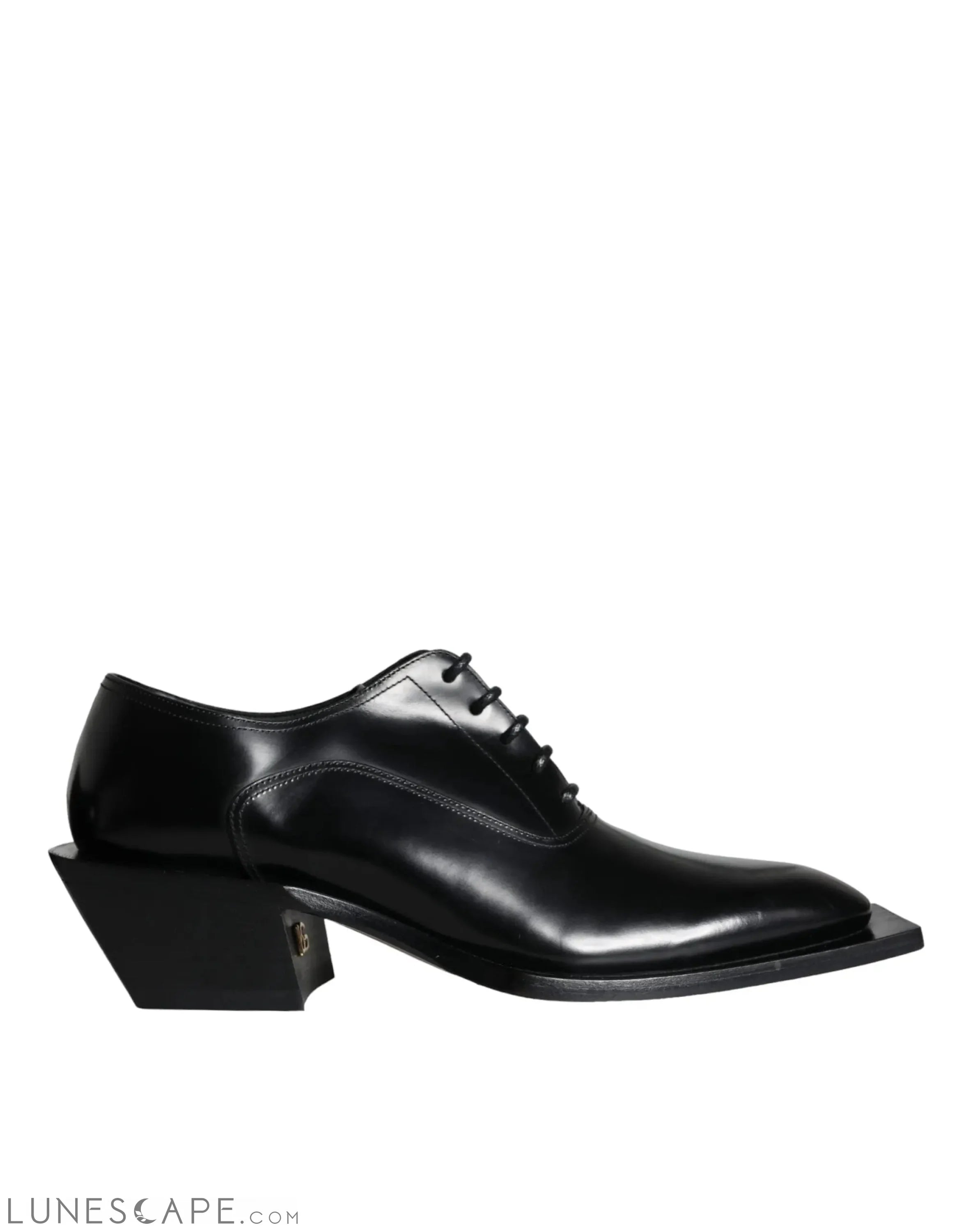 Dolce & Gabbana Black Calfskin Leather Derby Dress Men Shoes LUNESCAPE