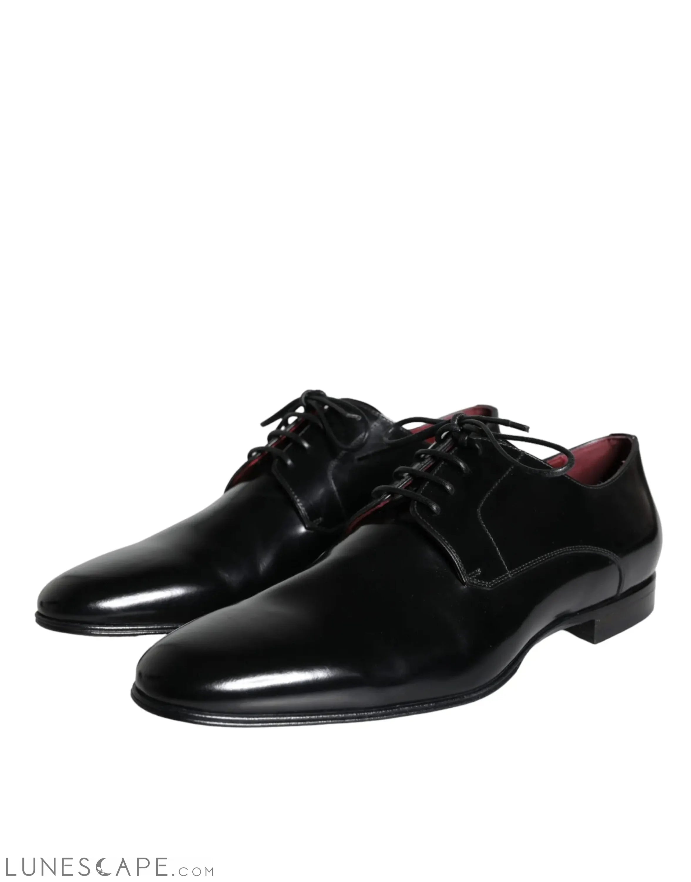 Dolce & Gabbana Black Calfskin Leather Derby Dress Men Shoes LUNESCAPE