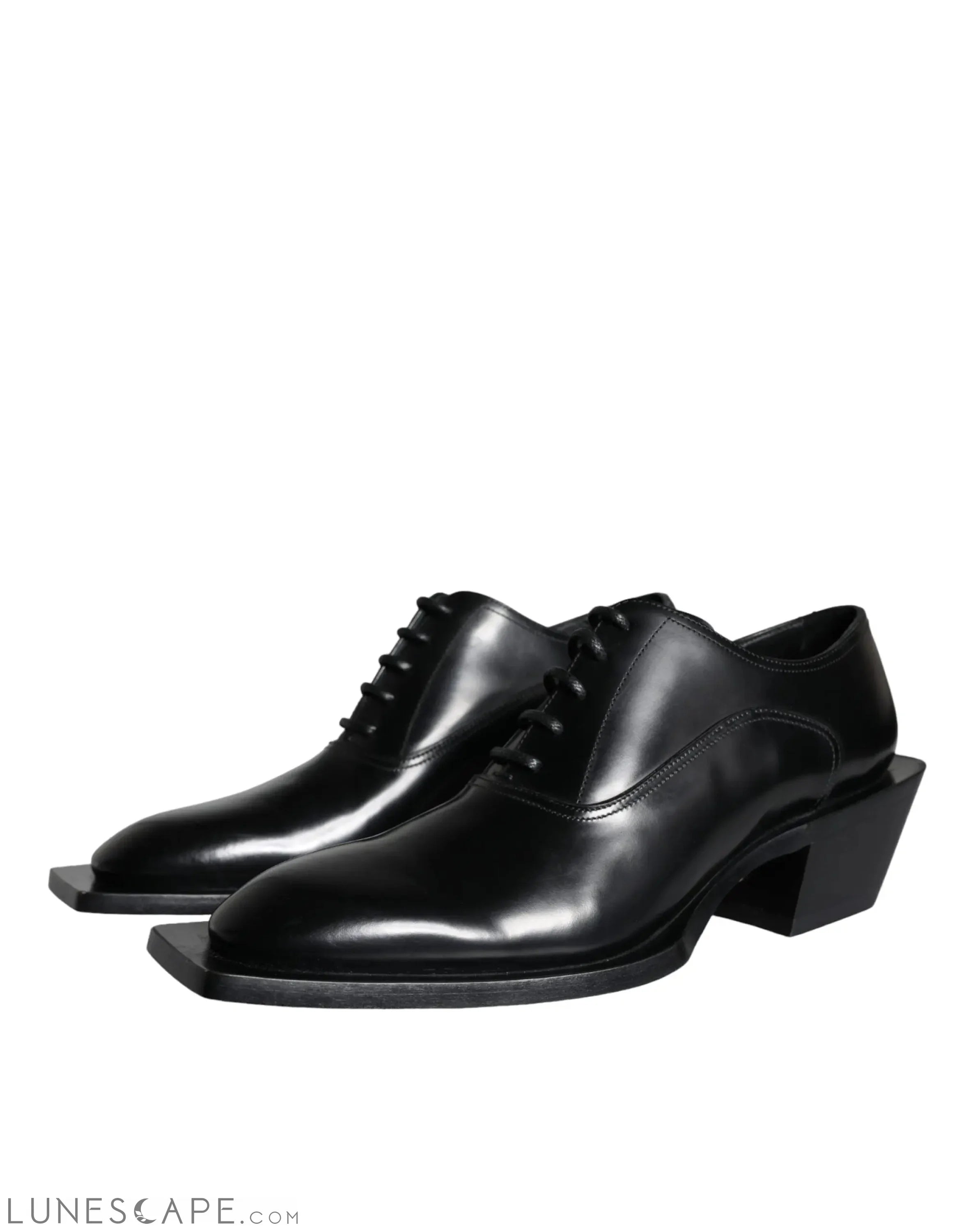 Dolce & Gabbana Black Calfskin Leather Derby Dress Men Shoes LUNESCAPE