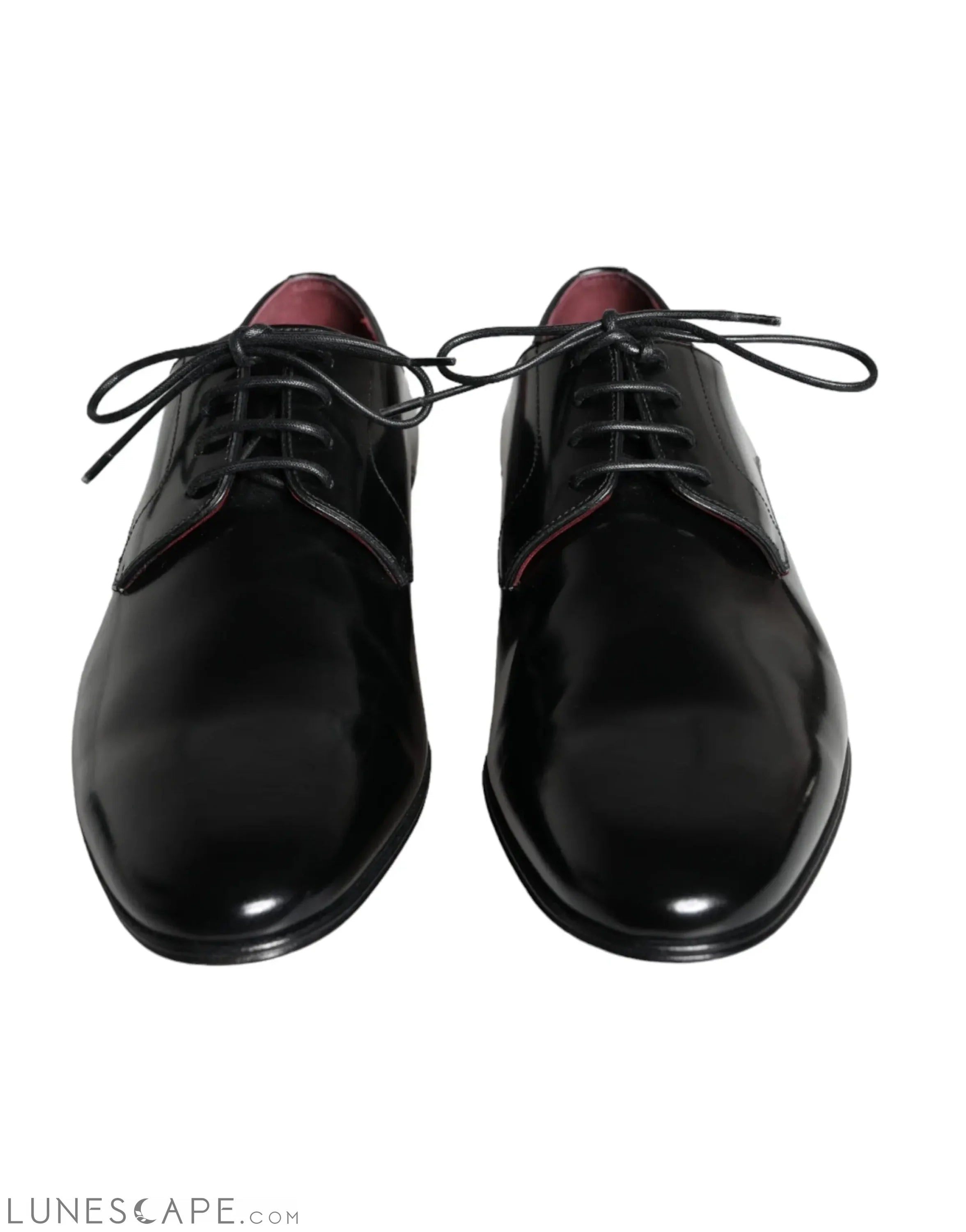 Dolce & Gabbana Black Calfskin Leather Derby Dress Men Shoes LUNESCAPE