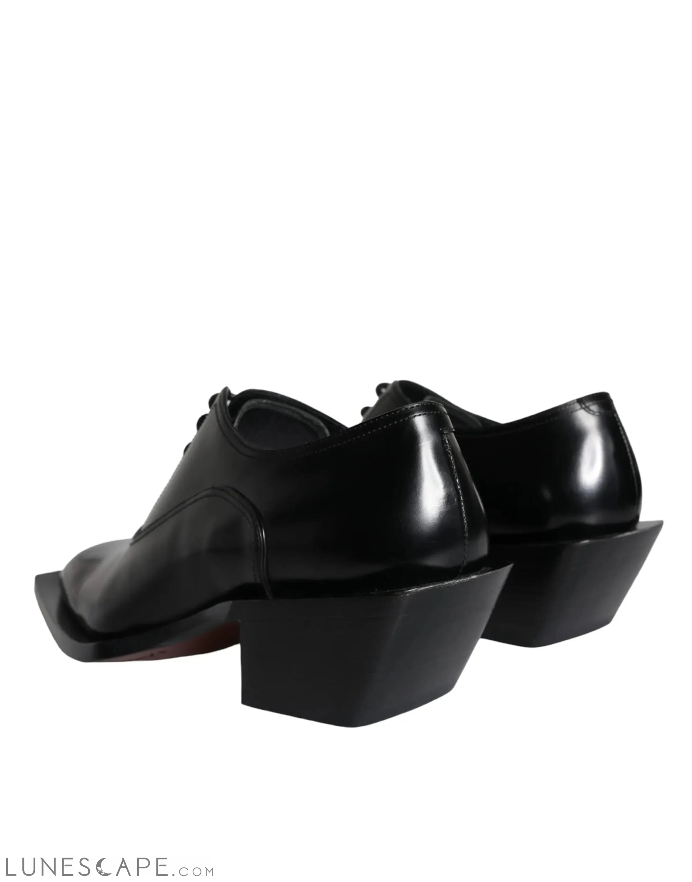 Dolce & Gabbana Black Calfskin Leather Derby Dress Men Shoes LUNESCAPE