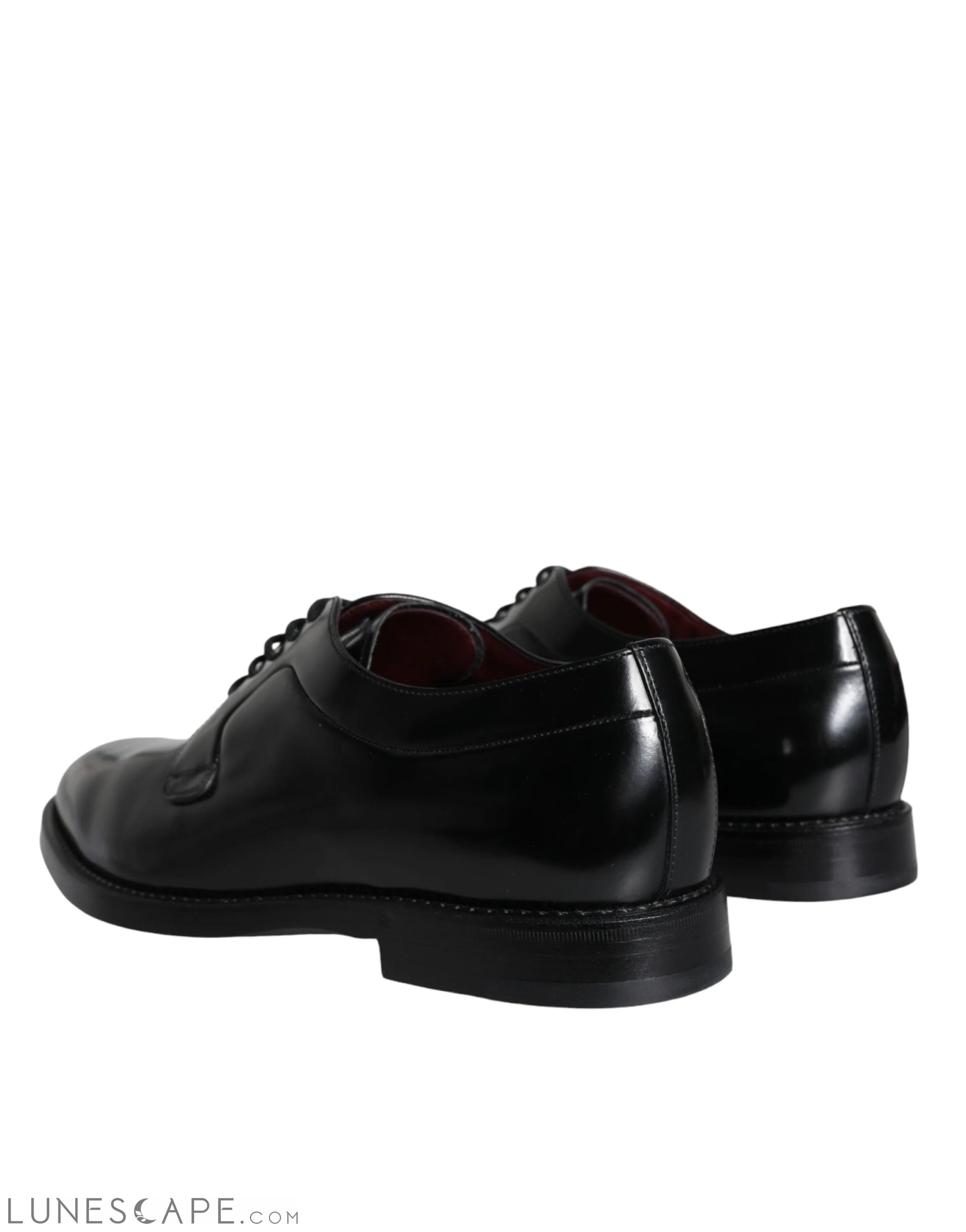 Dolce & Gabbana Black Calfskin Leather Derby Men Dress Shoes LUNESCAPE