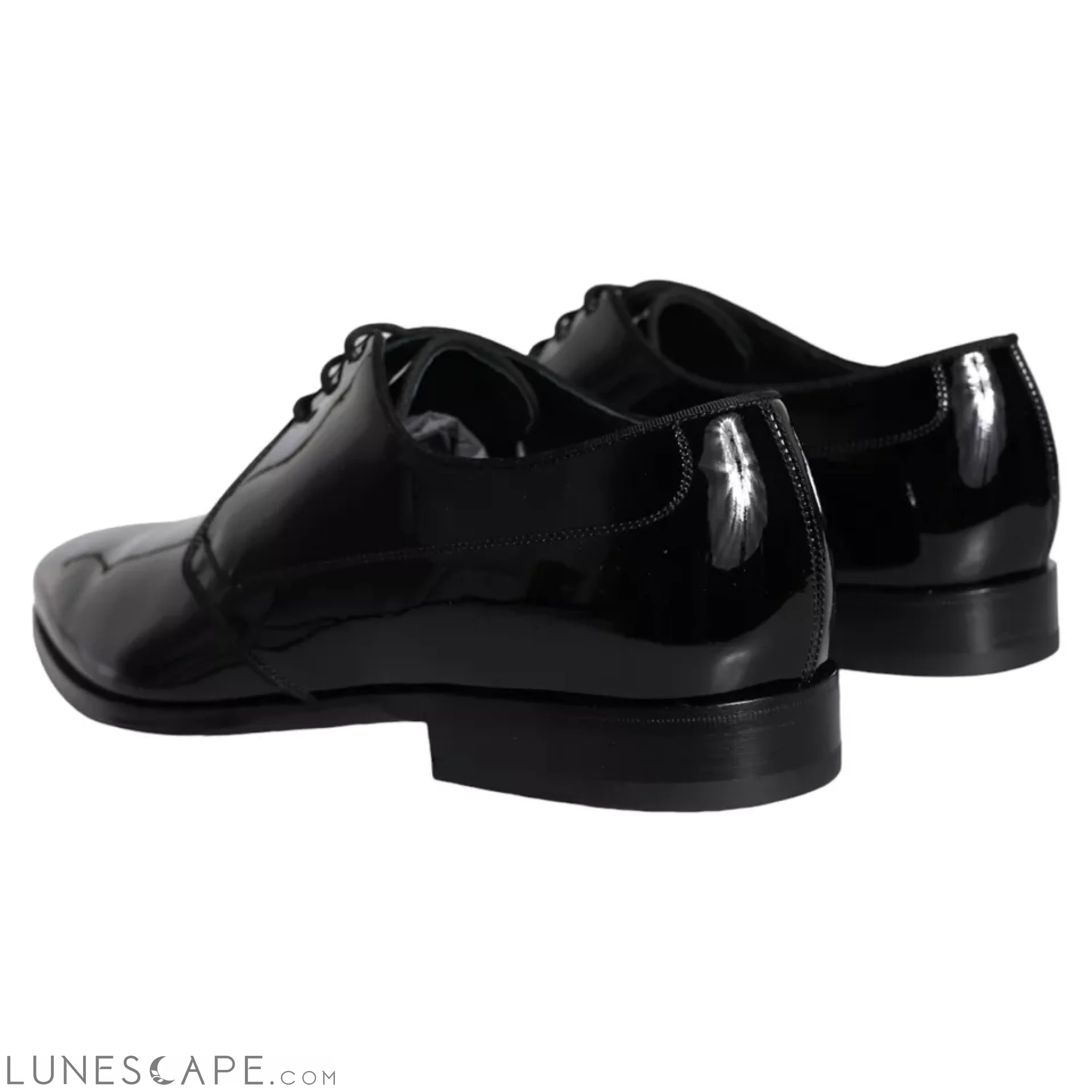 Dolce & Gabbana Black Calfskin Leather Derby Men Dress Shoes LUNESCAPE