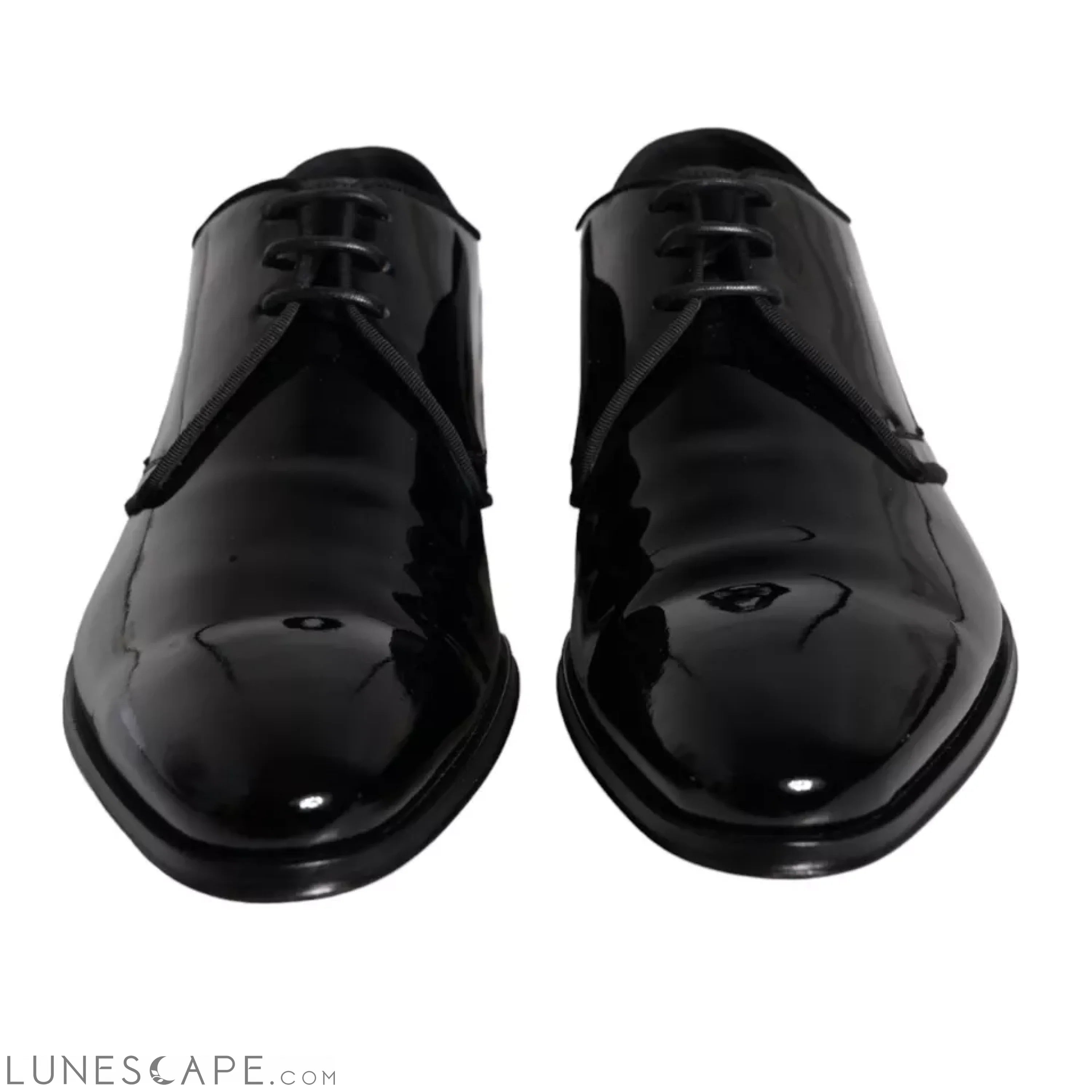 Dolce & Gabbana Black Calfskin Leather Derby Men Dress Shoes LUNESCAPE