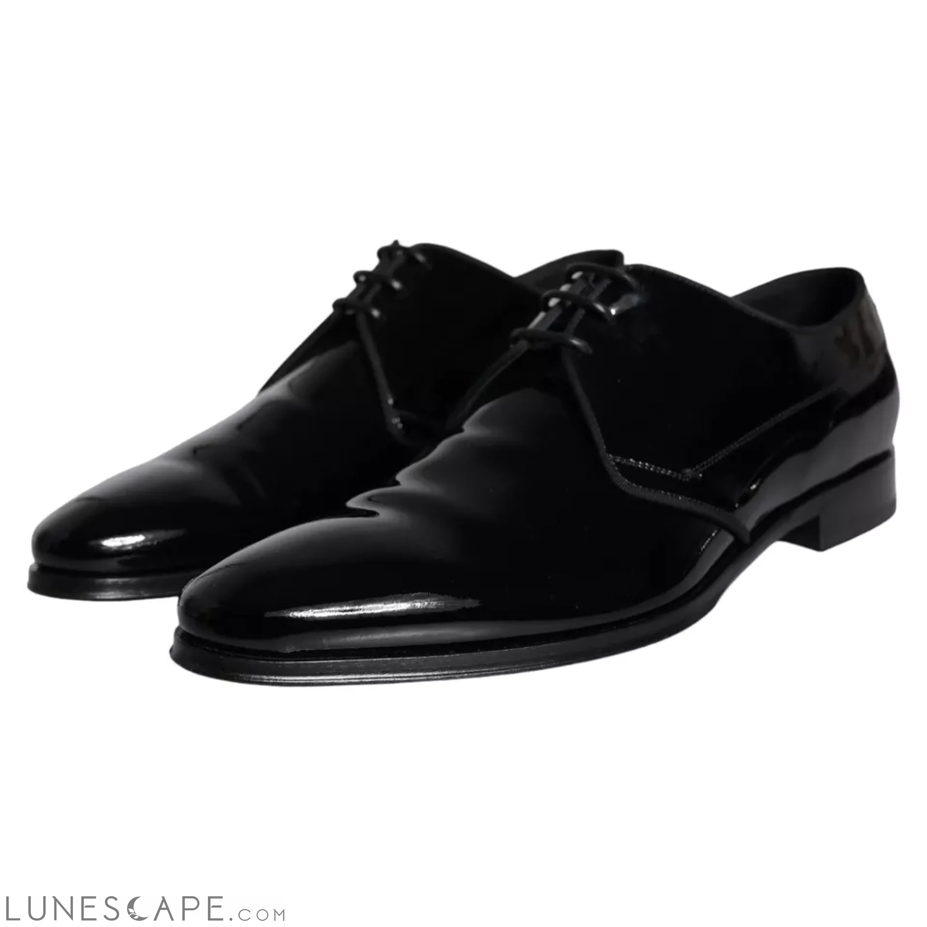 Dolce & Gabbana Black Calfskin Leather Derby Men Dress Shoes LUNESCAPE