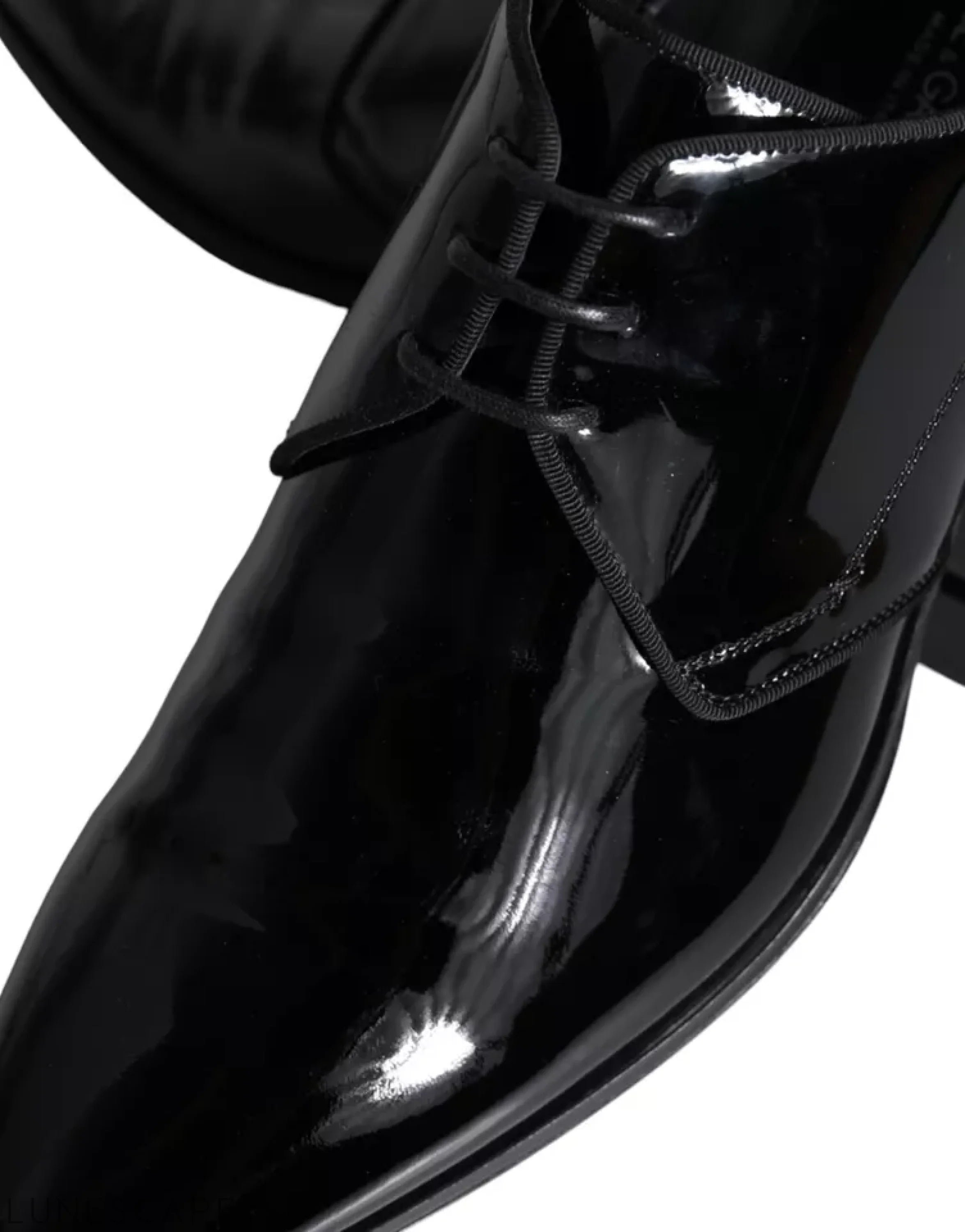 Dolce & Gabbana Black Calfskin Leather Derby Men Dress Shoes LUNESCAPE