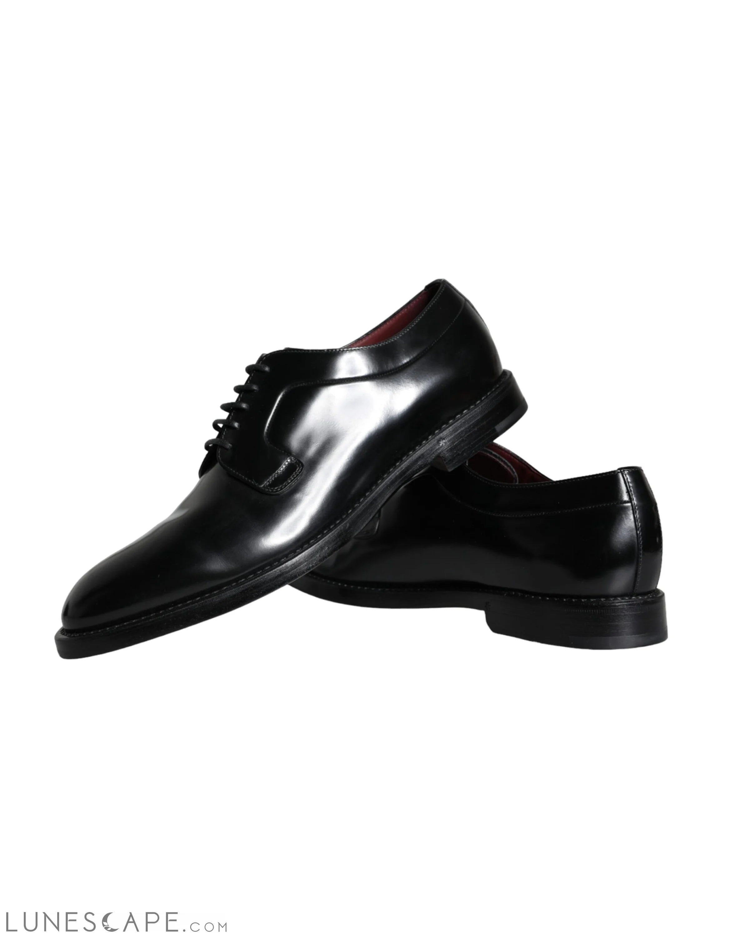 Dolce & Gabbana Black Calfskin Leather Derby Men Dress Shoes LUNESCAPE