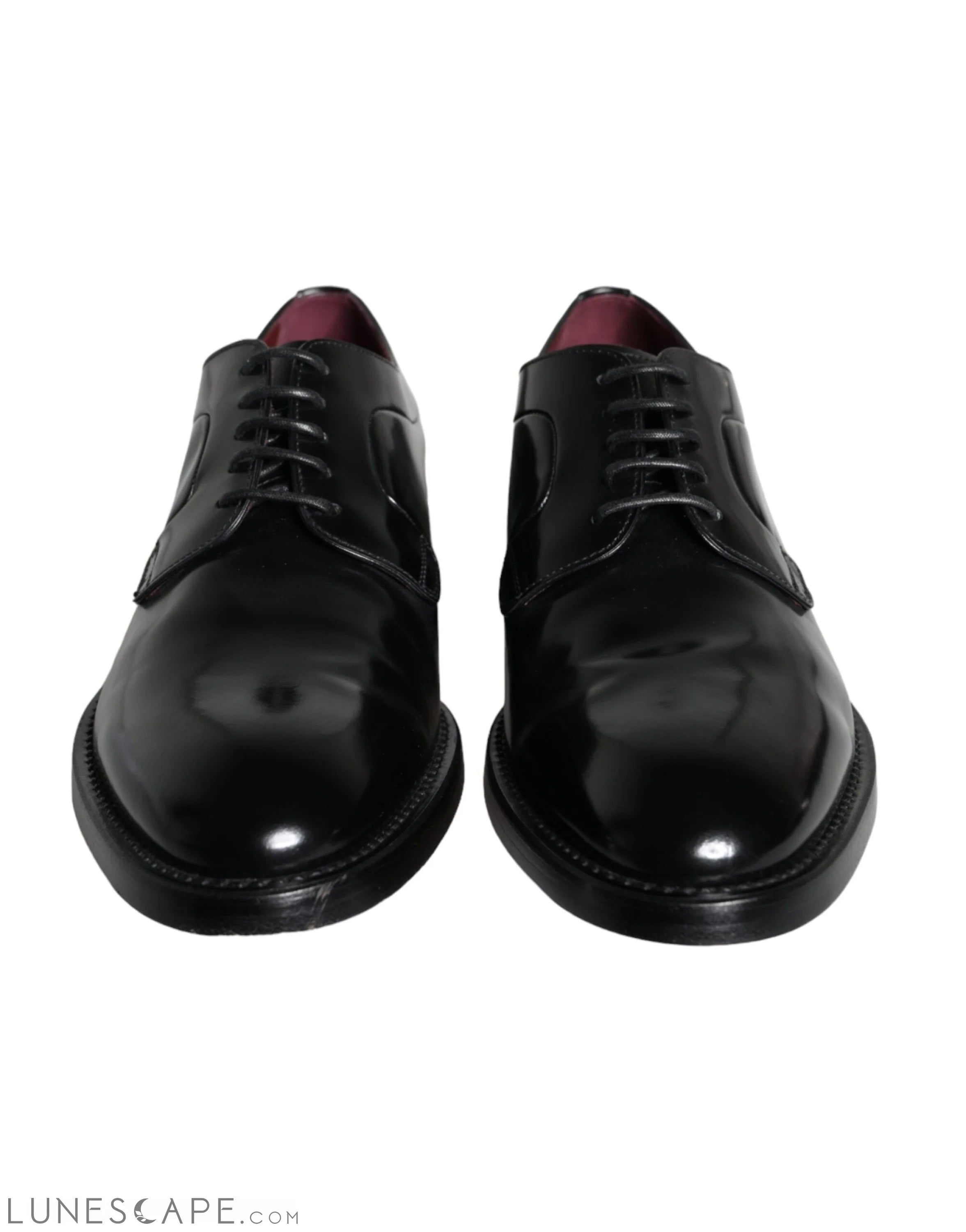 Dolce & Gabbana Black Calfskin Leather Derby Men Dress Shoes LUNESCAPE