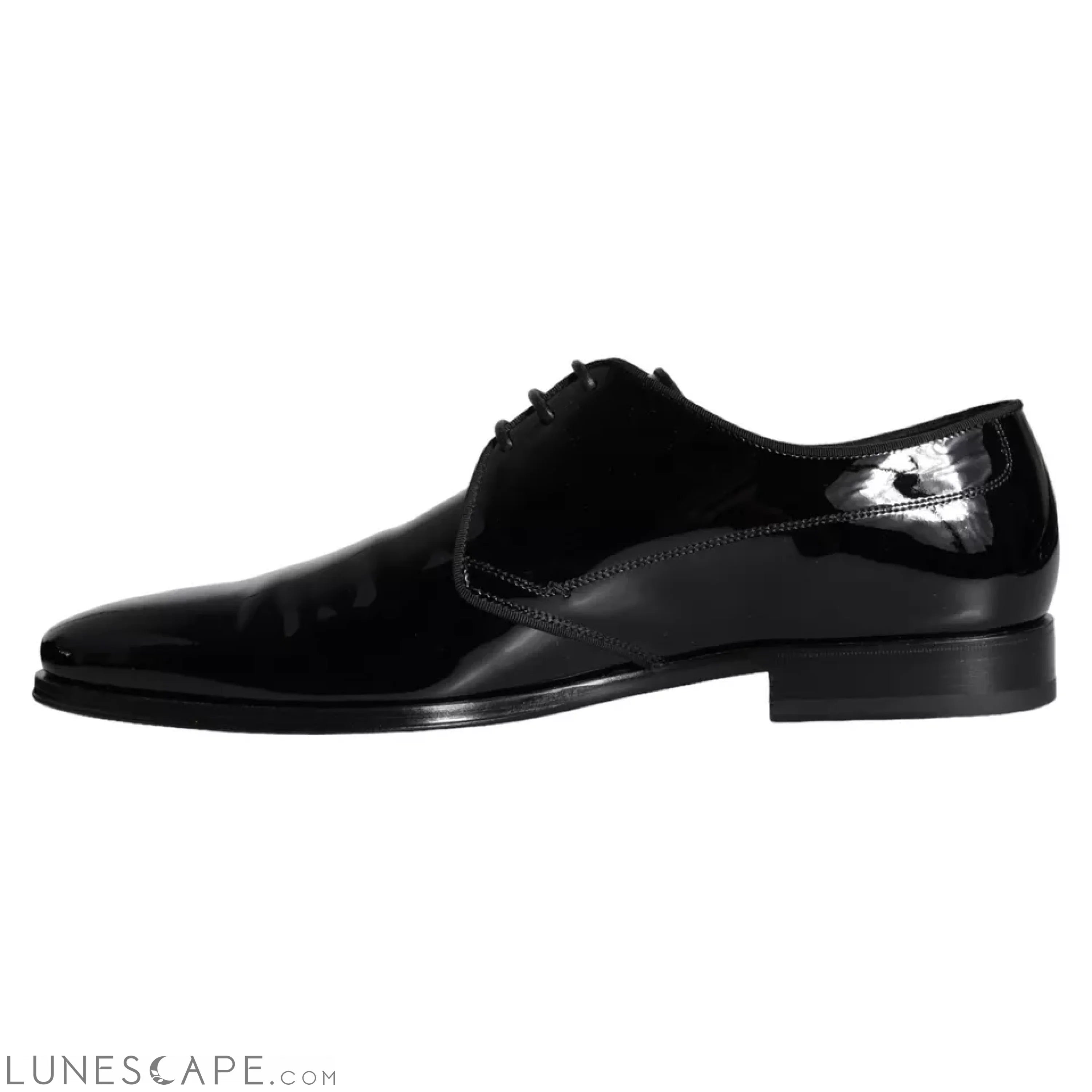 Dolce & Gabbana Black Calfskin Leather Derby Men Dress Shoes LUNESCAPE