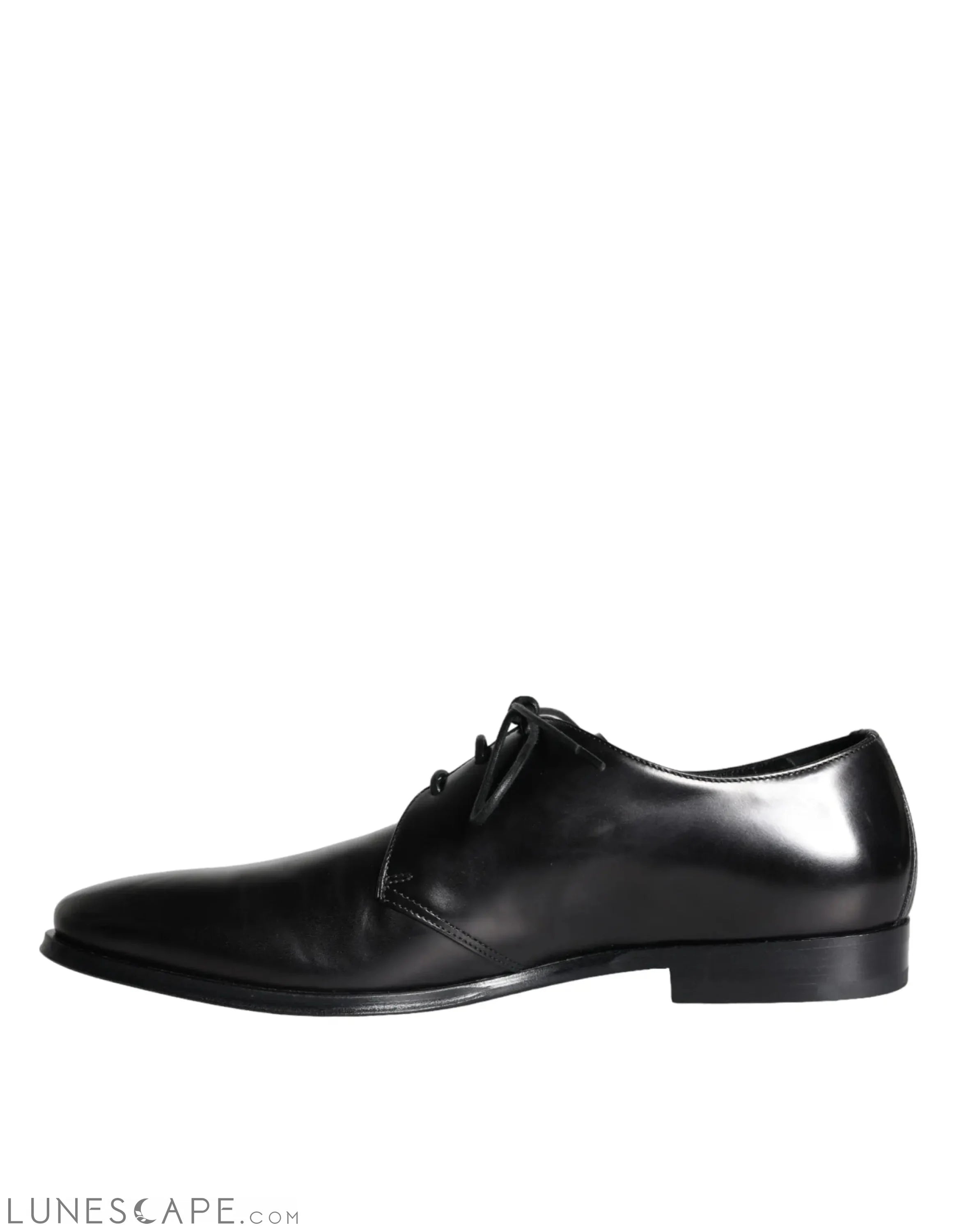 Dolce & Gabbana Black Calfskin Leather Derby Men Dress Shoes LUNESCAPE