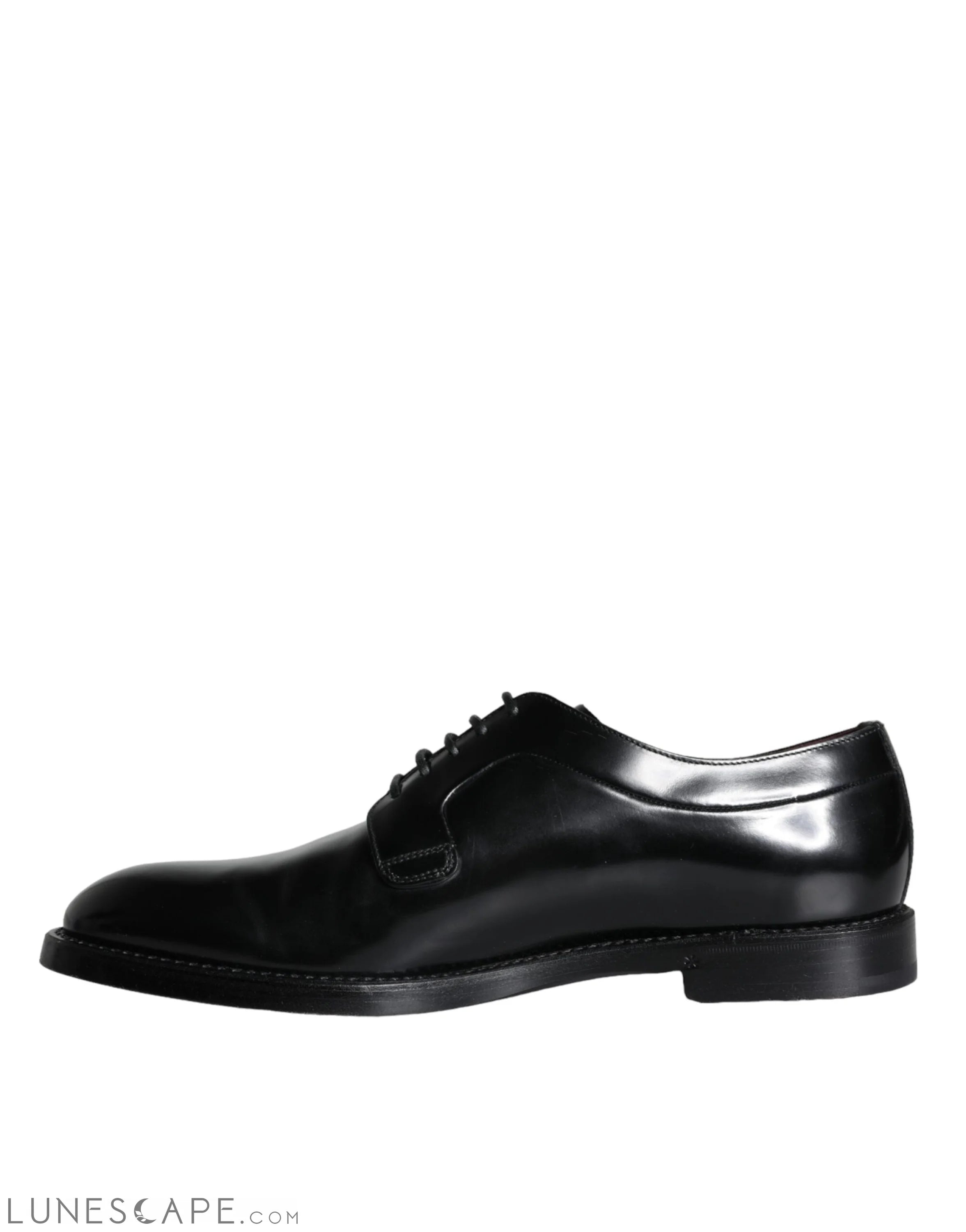 Dolce & Gabbana Black Calfskin Leather Derby Men Dress Shoes LUNESCAPE