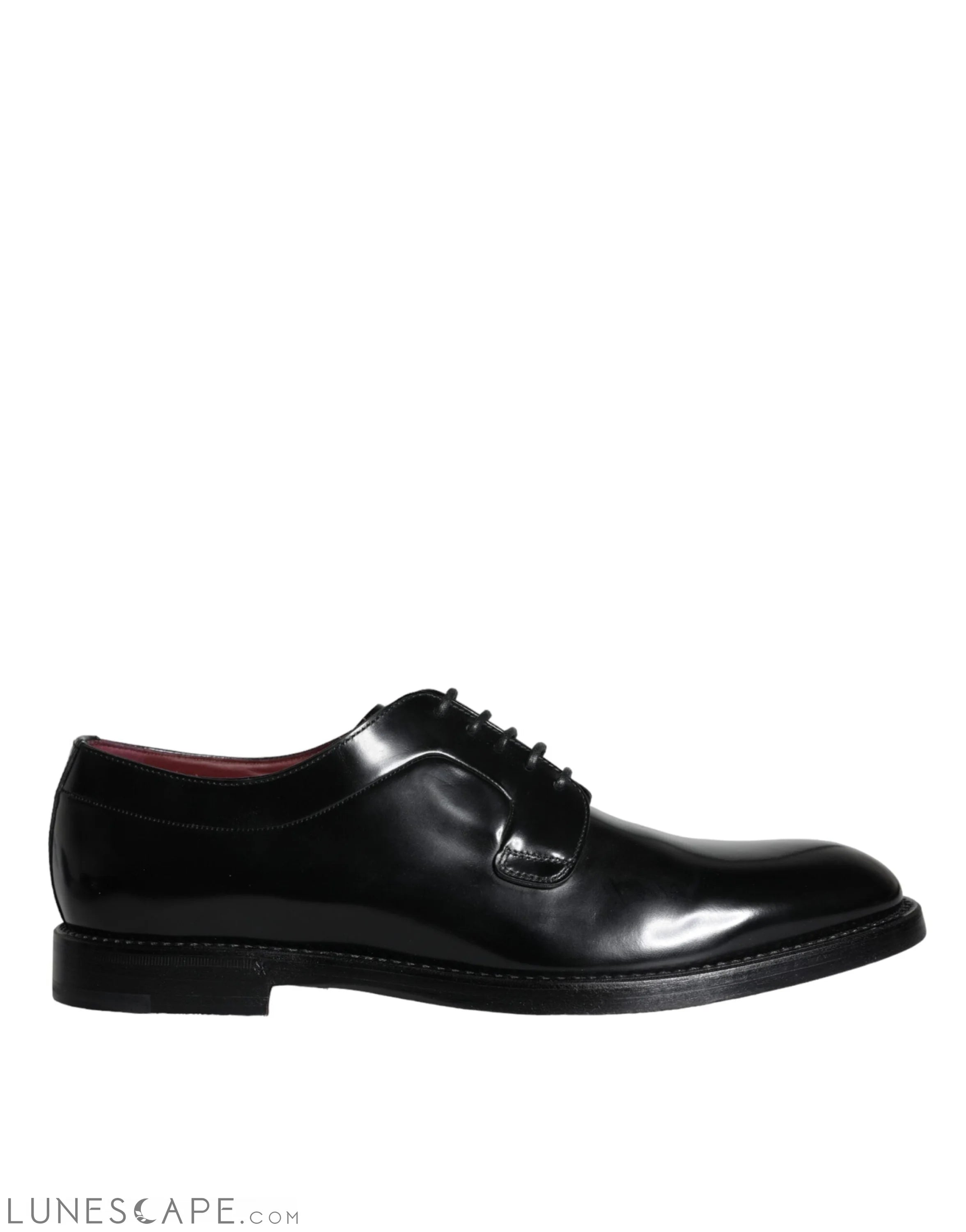 Dolce & Gabbana Black Calfskin Leather Derby Men Dress Shoes LUNESCAPE