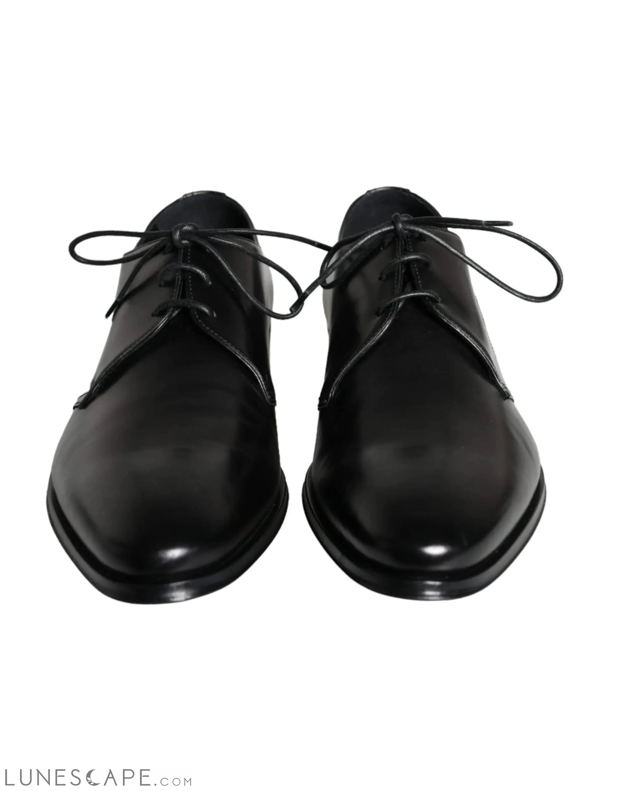 Dolce & Gabbana Black Calfskin Leather Derby Men Dress Shoes LUNESCAPE