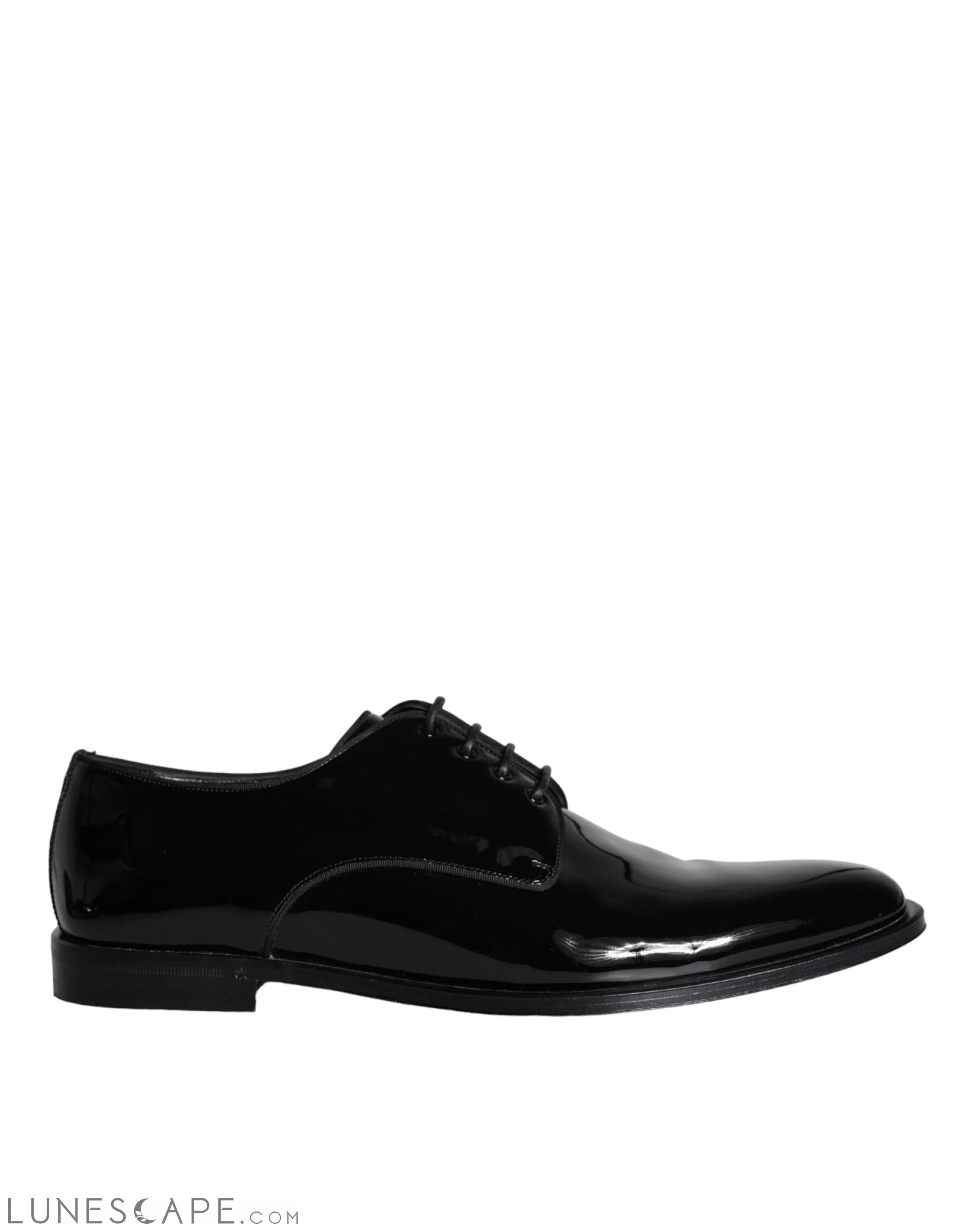 Dolce & Gabbana Black Calfskin Leather Derby Men Dress Shoes LUNESCAPE