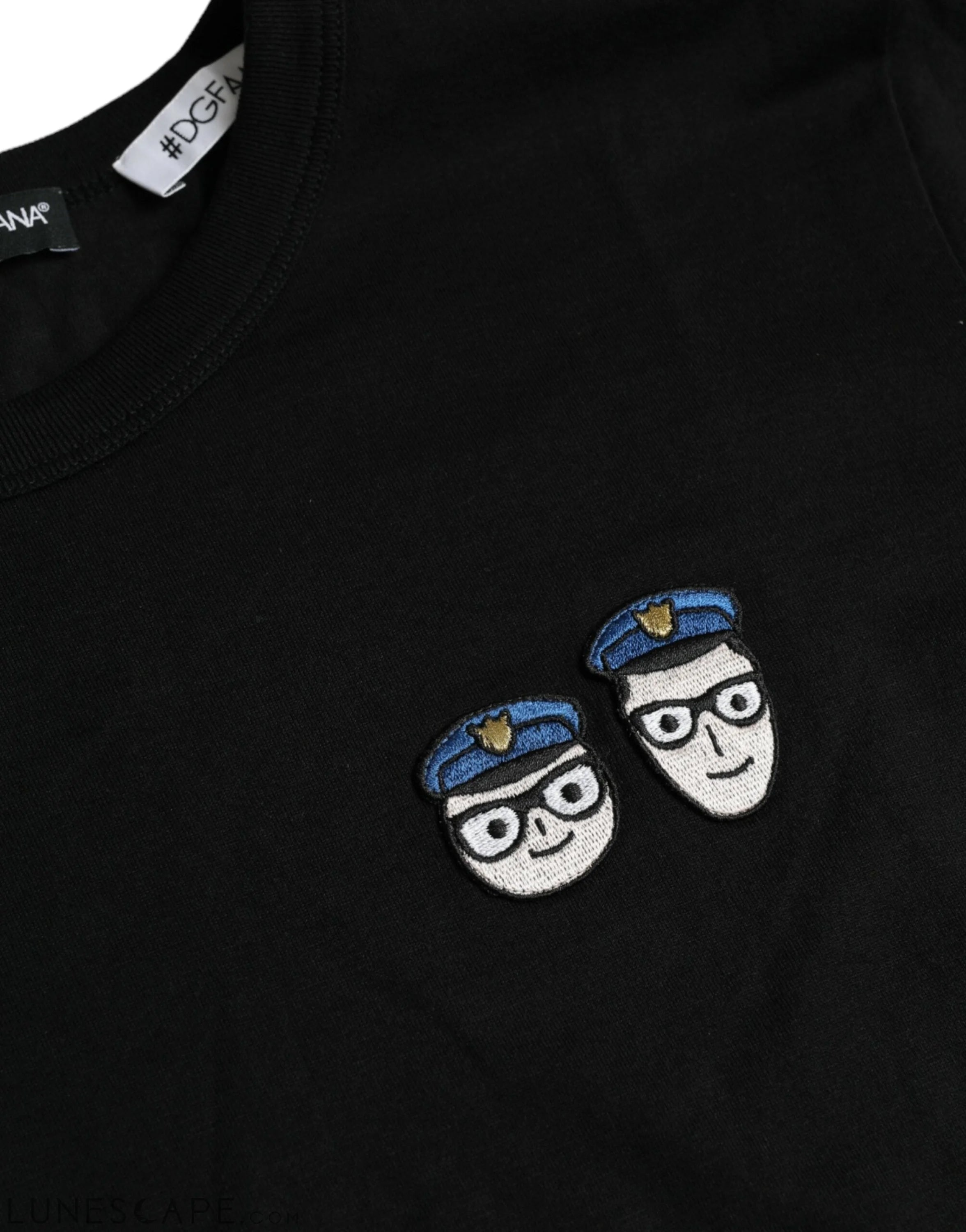 Dolce & Gabbana Black #DGFamily Cotton Crew Neck T-shirt LUNESCAPE