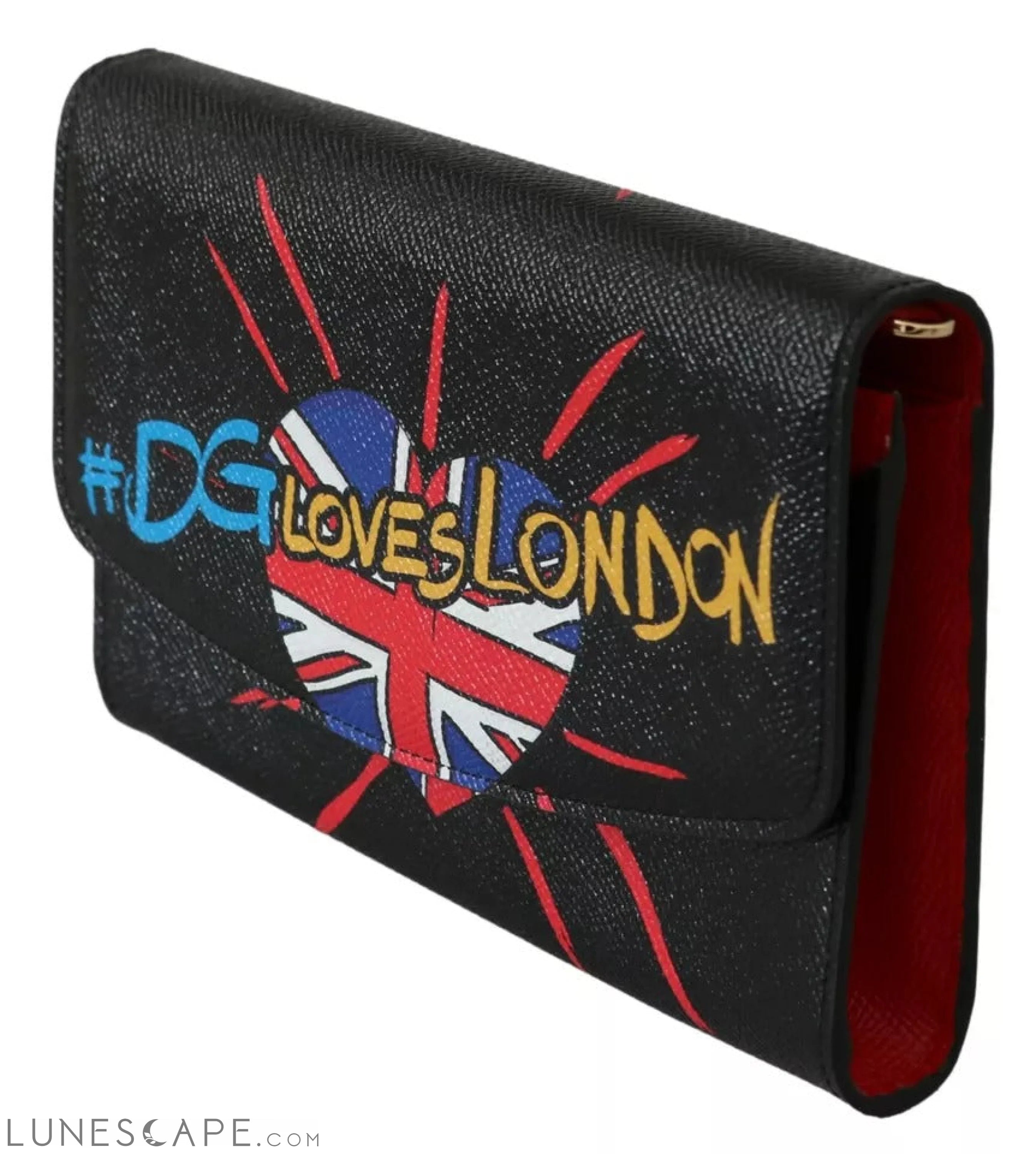 Dolce & Gabbana Black #DGLovesLondon Shoulder Wallet Leather Bag LUNESCAPE