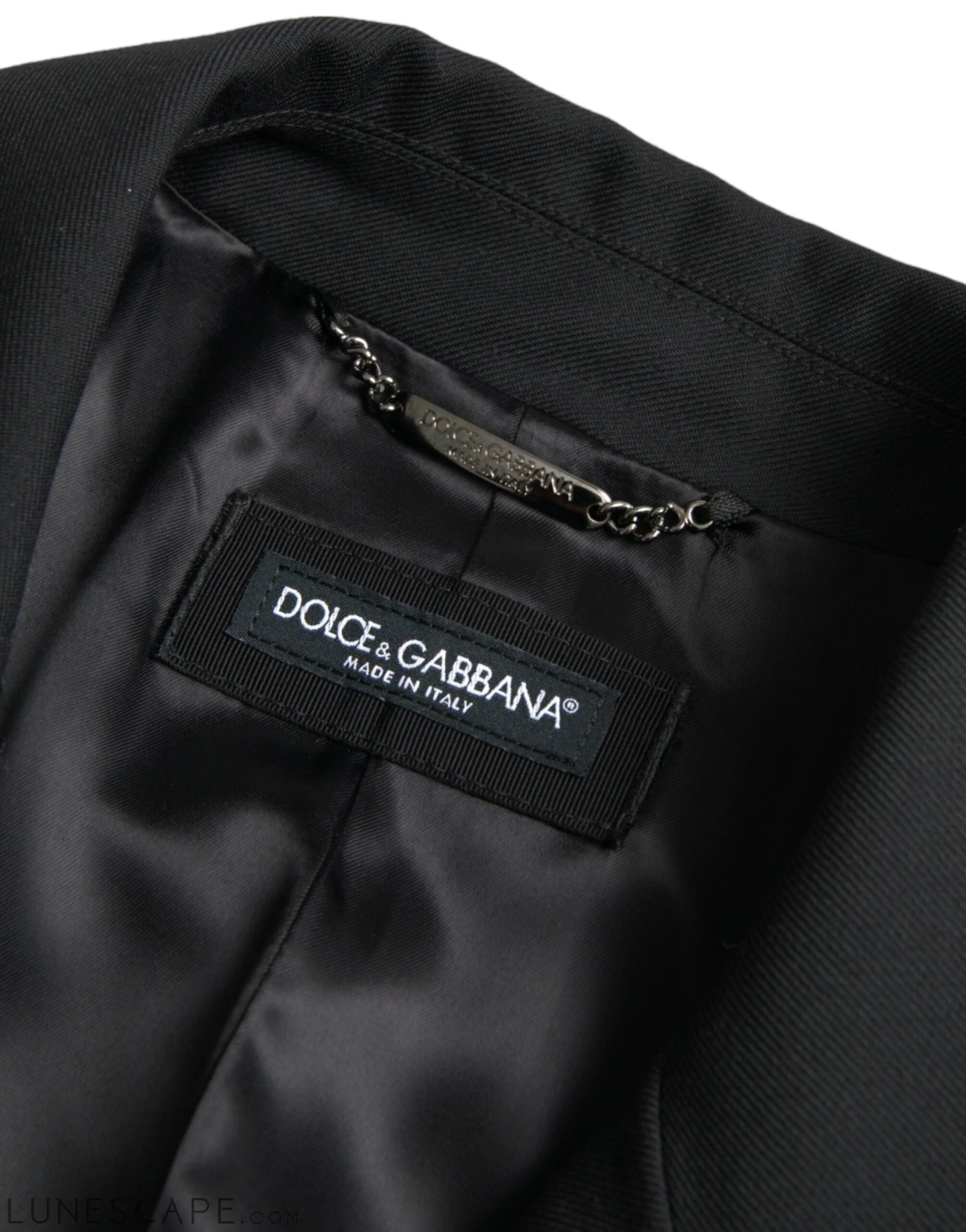 Dolce & Gabbana Black Double Breasted Trench Coat Jacket LUNESCAPE