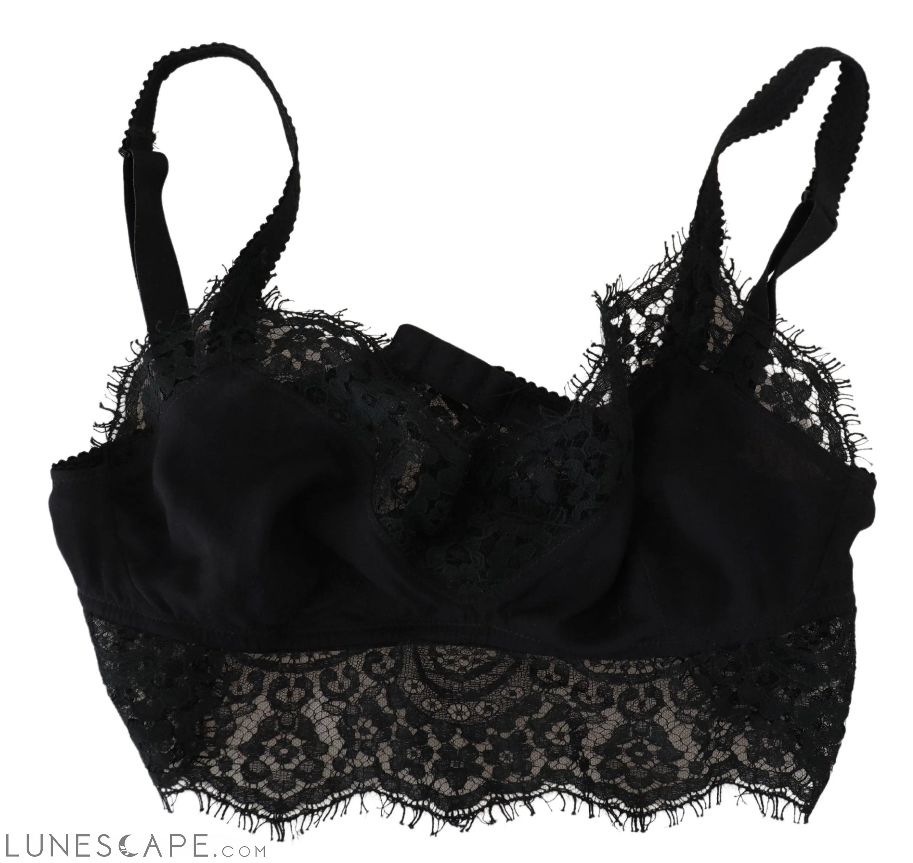 Dolce & Gabbana Black Floral Lace Stretch Bralette Underwear LUNESCAPE