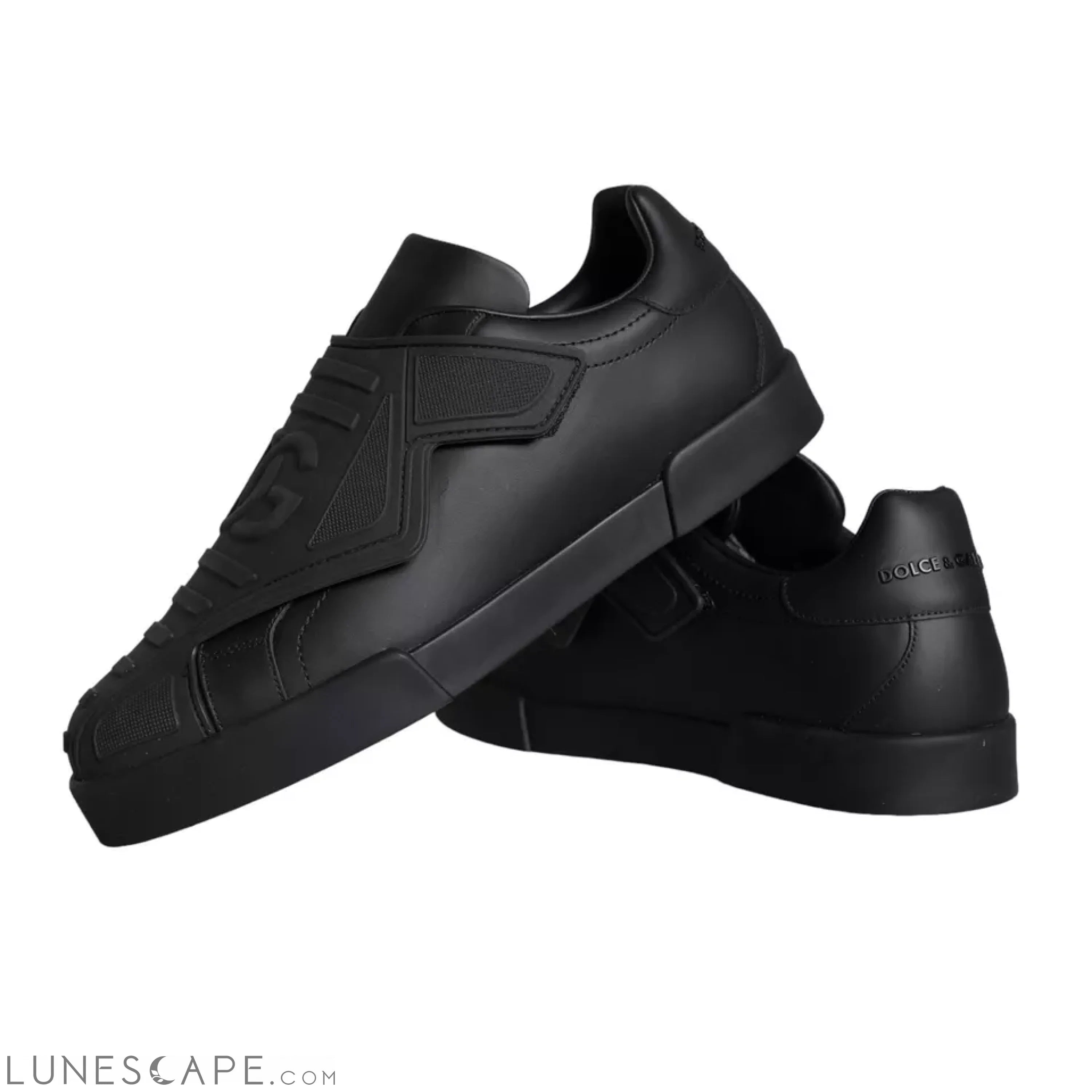 Dolce & Gabbana Black Lace Up Wave Low Top Sneakers Men Shoes LUNESCAPE