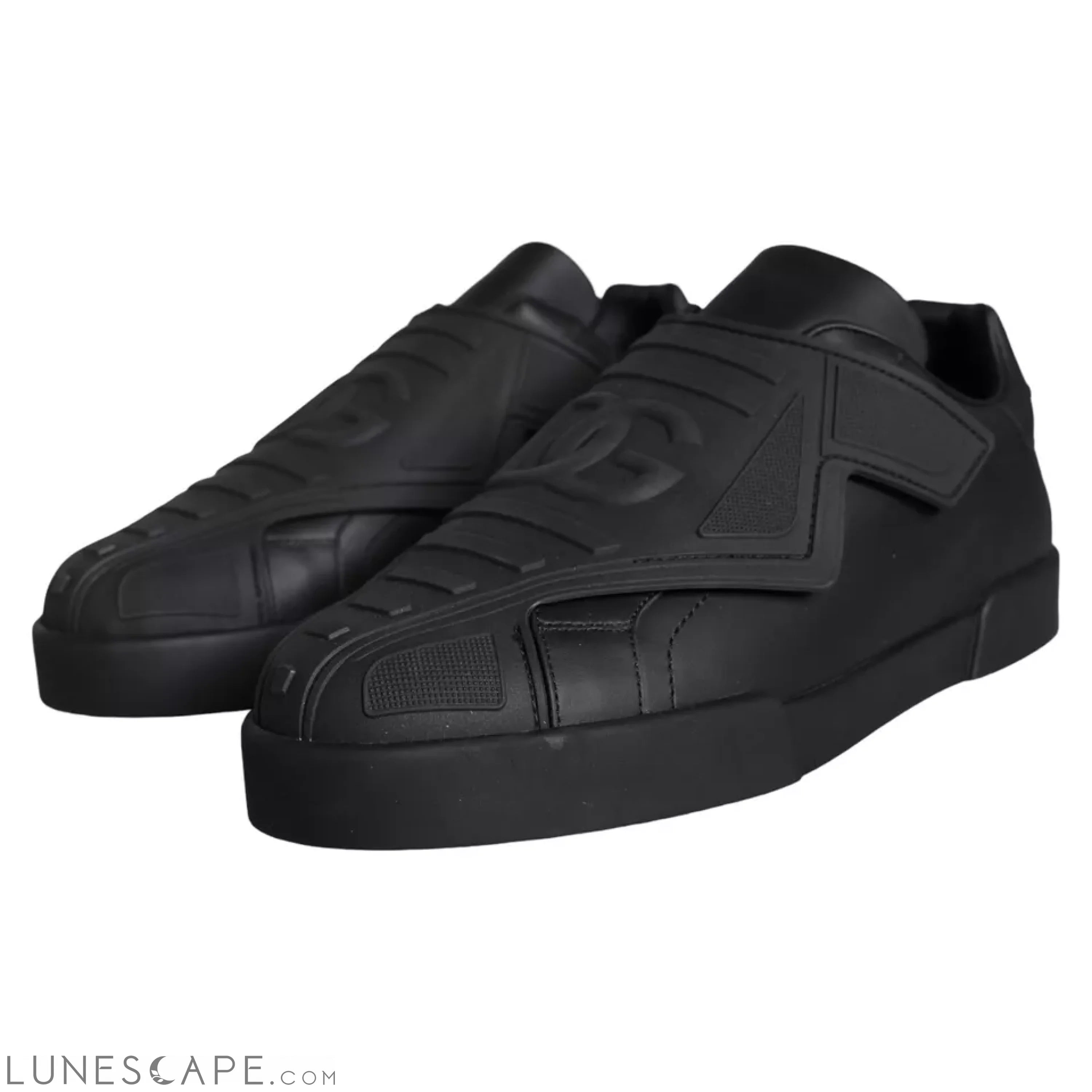 Dolce & Gabbana Black Lace Up Wave Low Top Sneakers Men Shoes LUNESCAPE