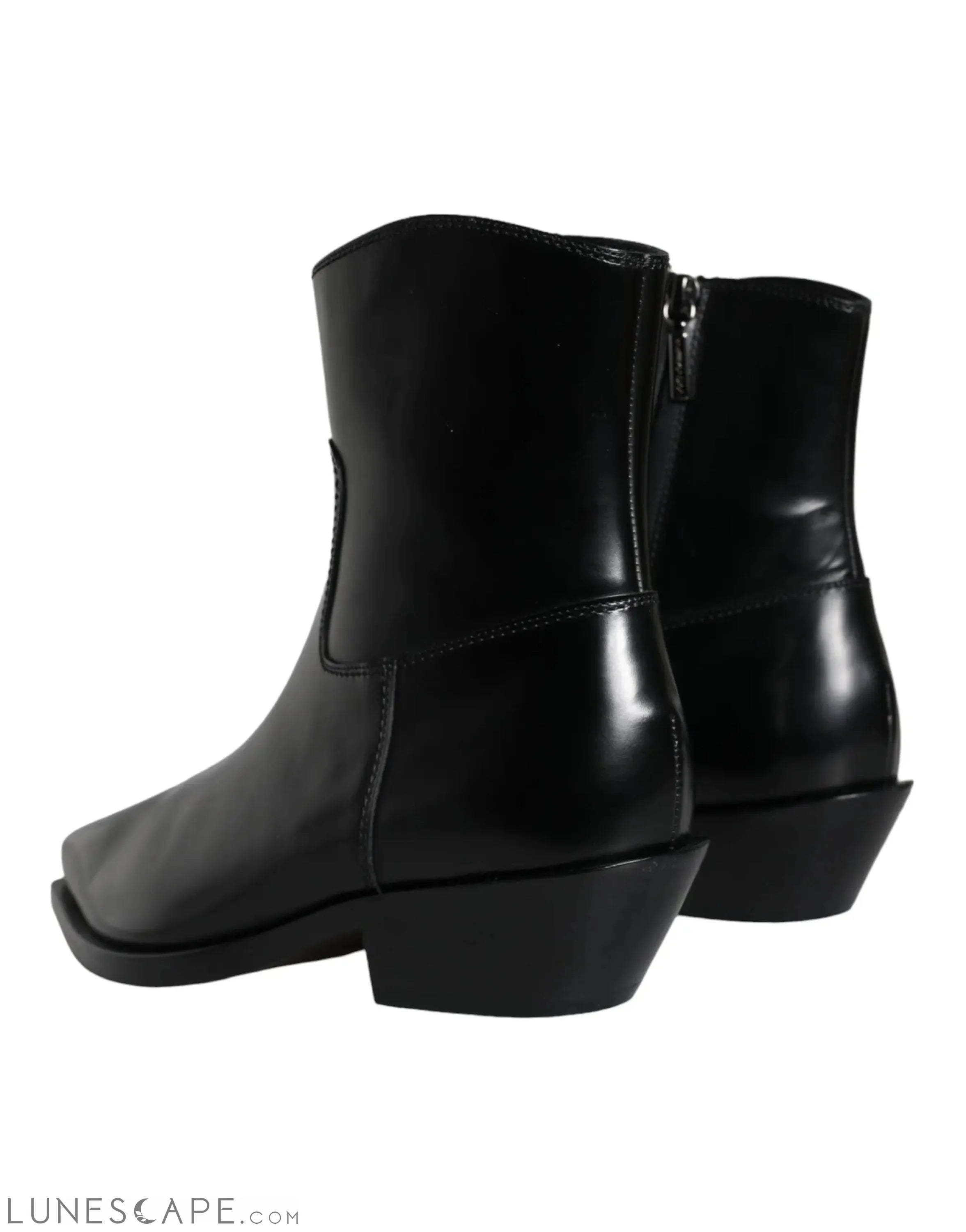 Dolce & Gabbana Black Leather Ankle Boots Booties LUNESCAPE