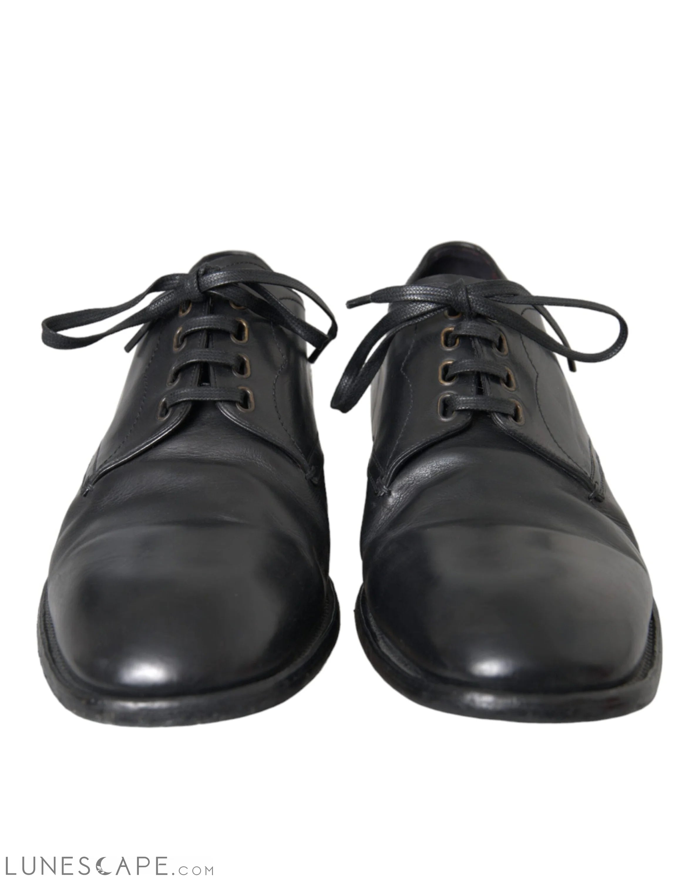 Dolce & Gabbana Black Leather Derby Formal Dress Men Shoes LUNESCAPE