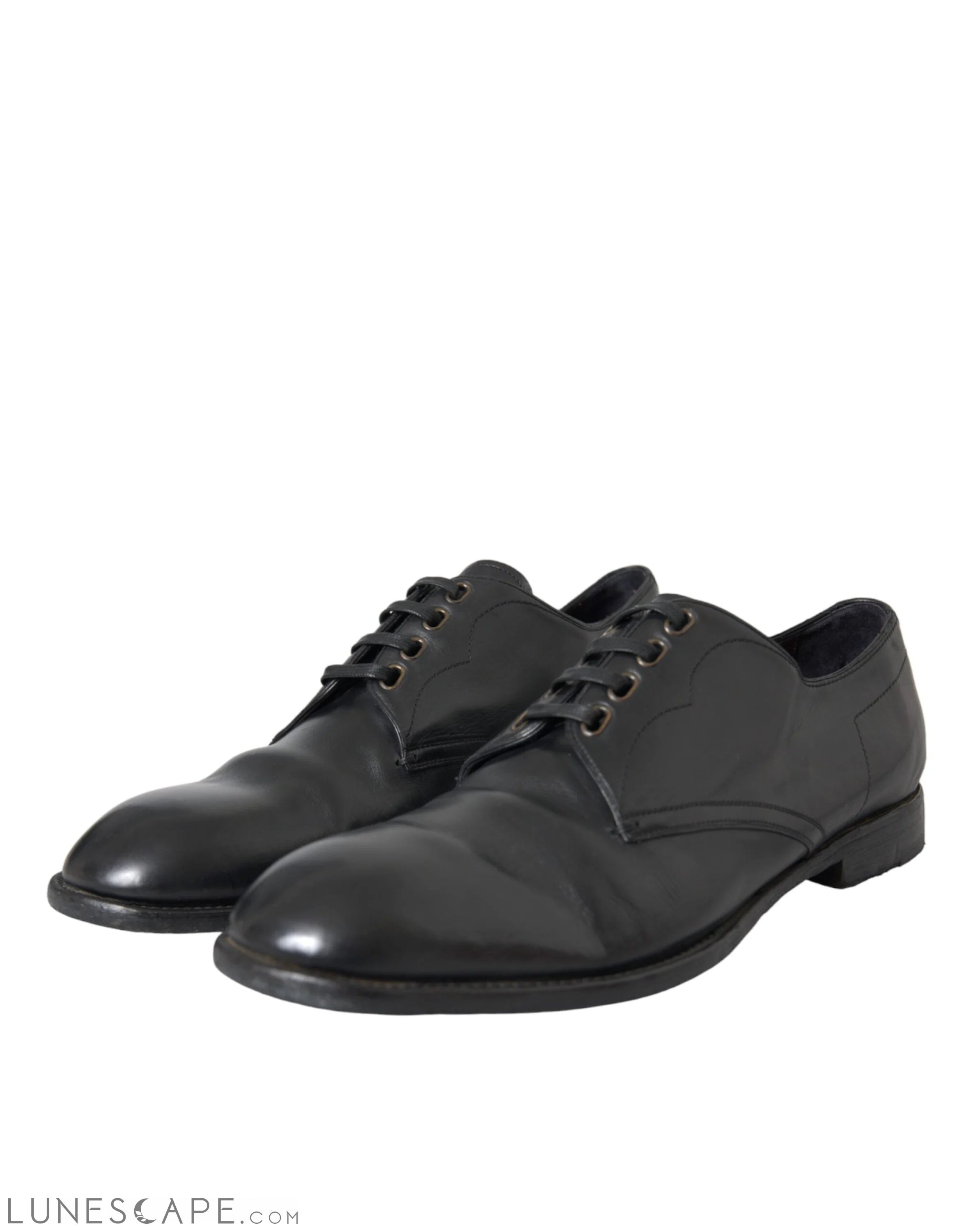 Dolce & Gabbana Black Leather Derby Formal Dress Men Shoes LUNESCAPE