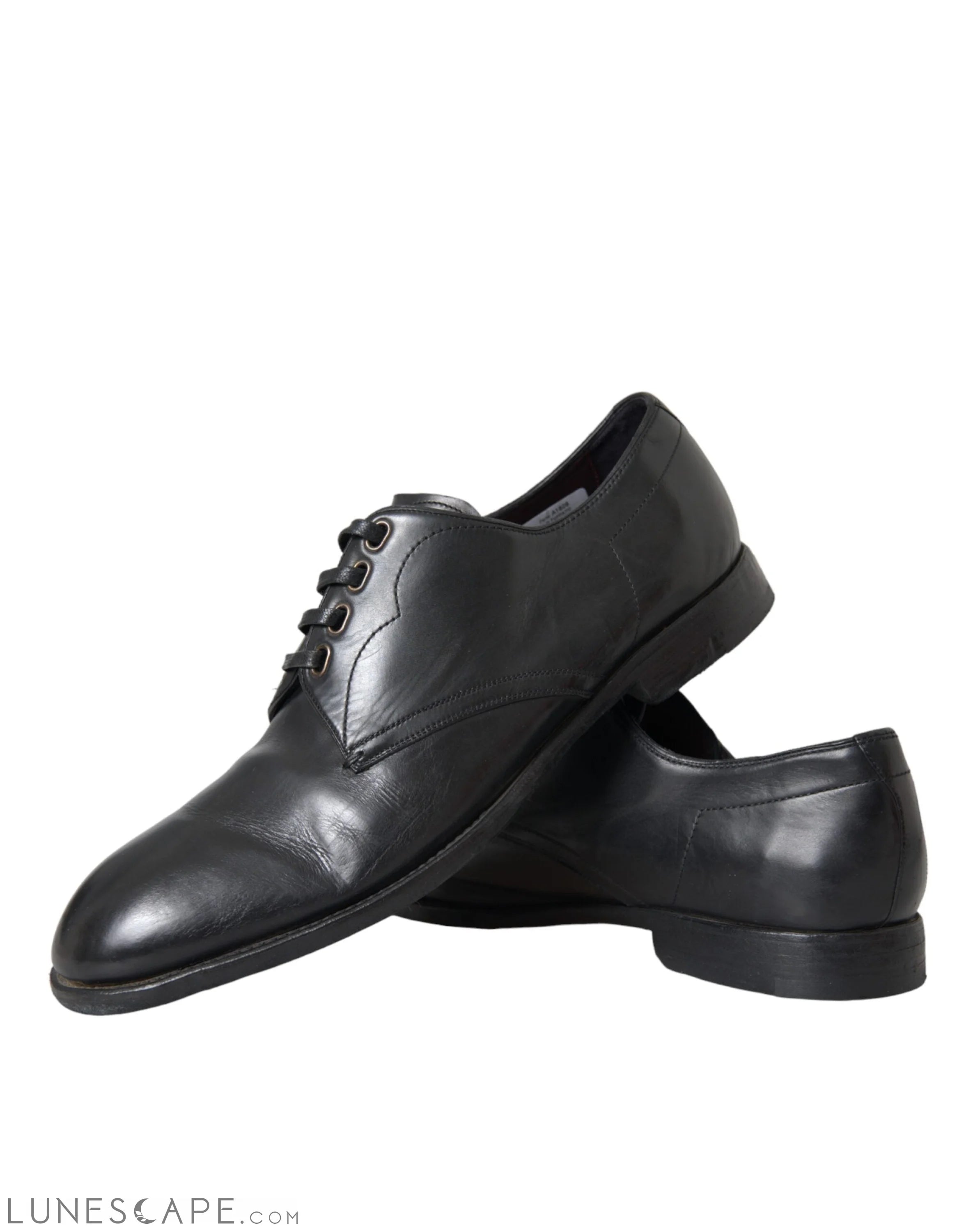 Dolce & Gabbana Black Leather Derby Formal Dress Men Shoes LUNESCAPE