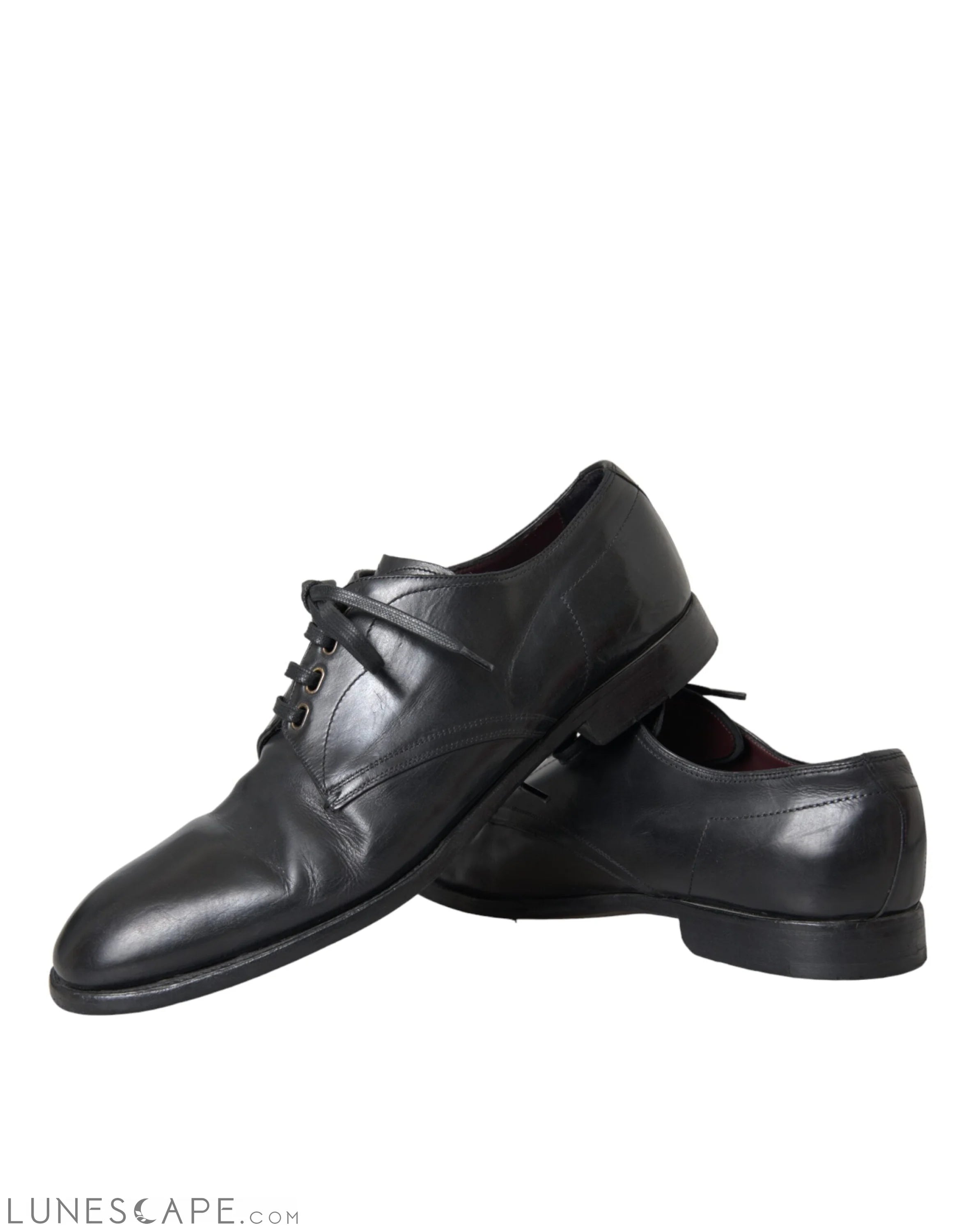 Dolce & Gabbana Black Leather Derby Formal Dress Men Shoes LUNESCAPE