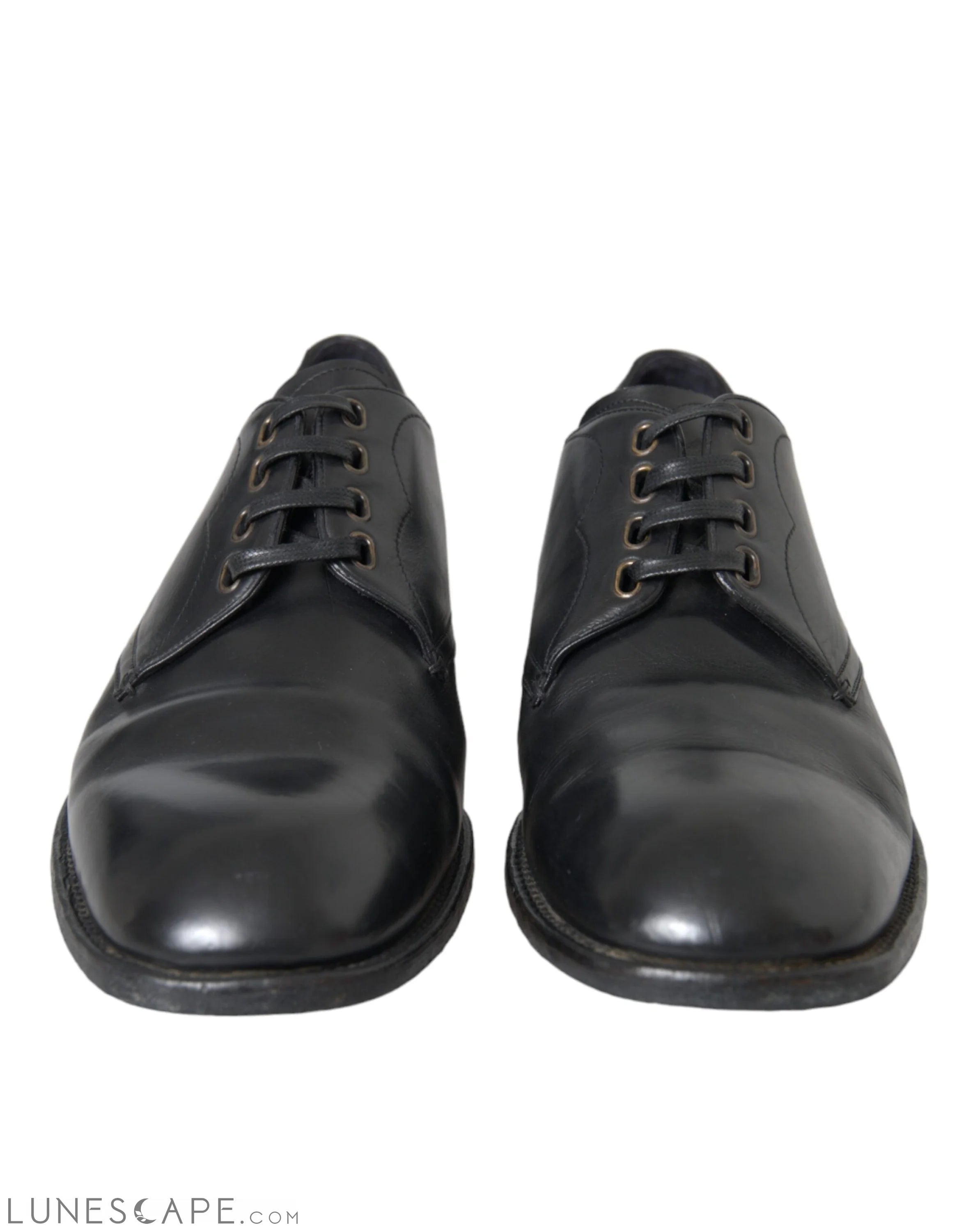 Dolce & Gabbana Black Leather Derby Formal Dress Men Shoes LUNESCAPE