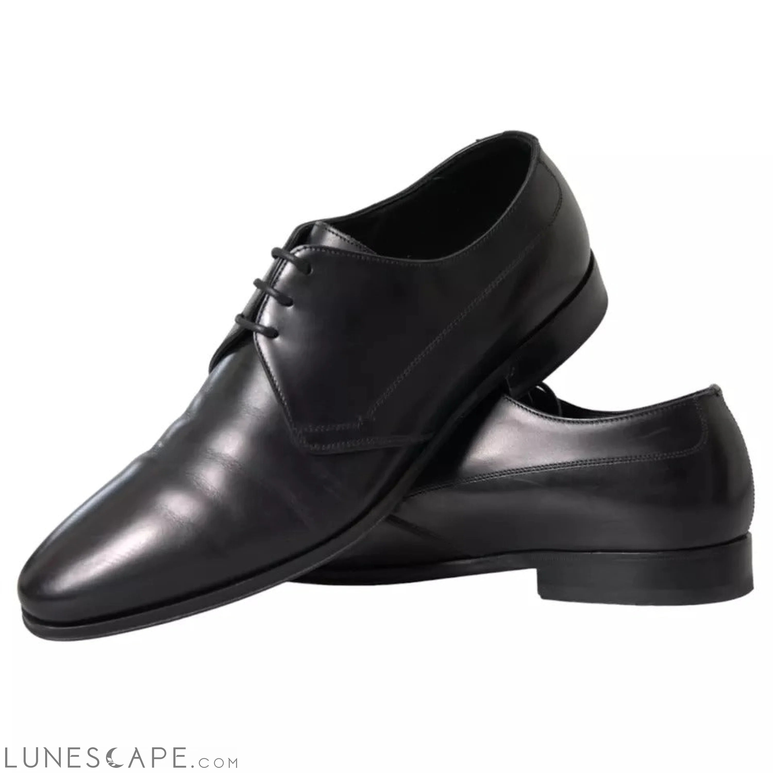Dolce & Gabbana Black Leather Derby Formal Dress Men Shoes LUNESCAPE