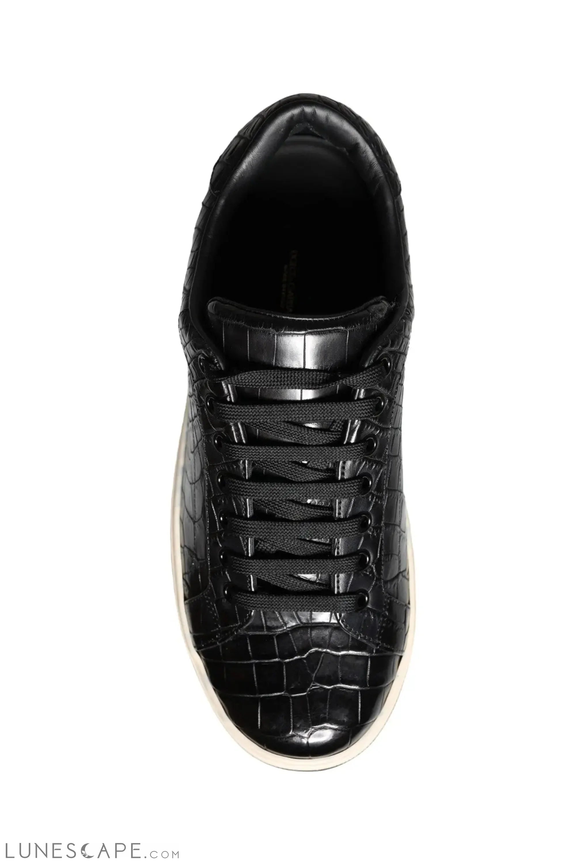 Dolce & Gabbana Black Leather Men Low Top Sneakers Shoes LUNESCAPE