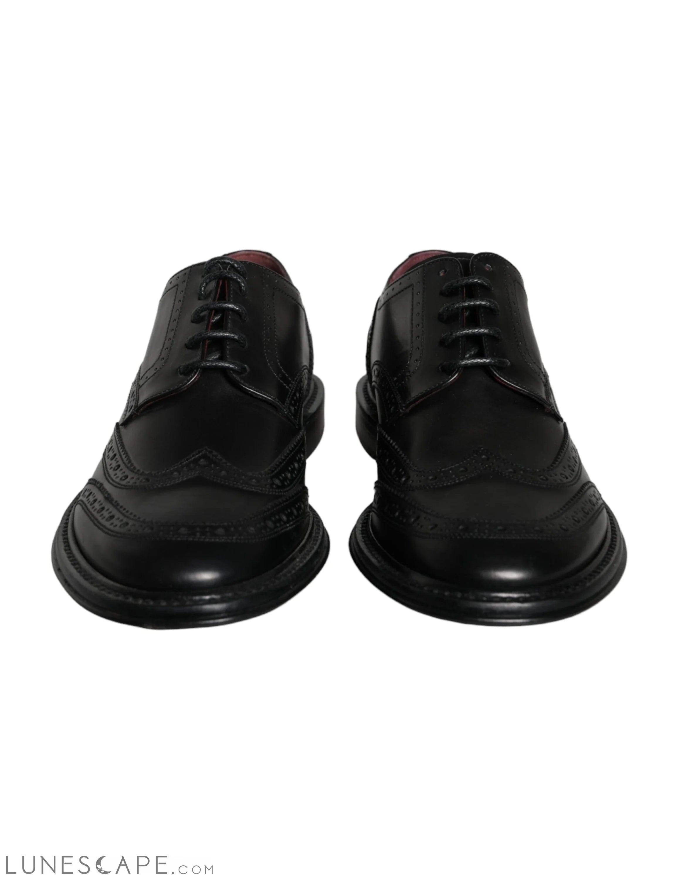 Dolce & Gabbana Black Leather Oxford Wingtip Formal Men Shoes LUNESCAPE