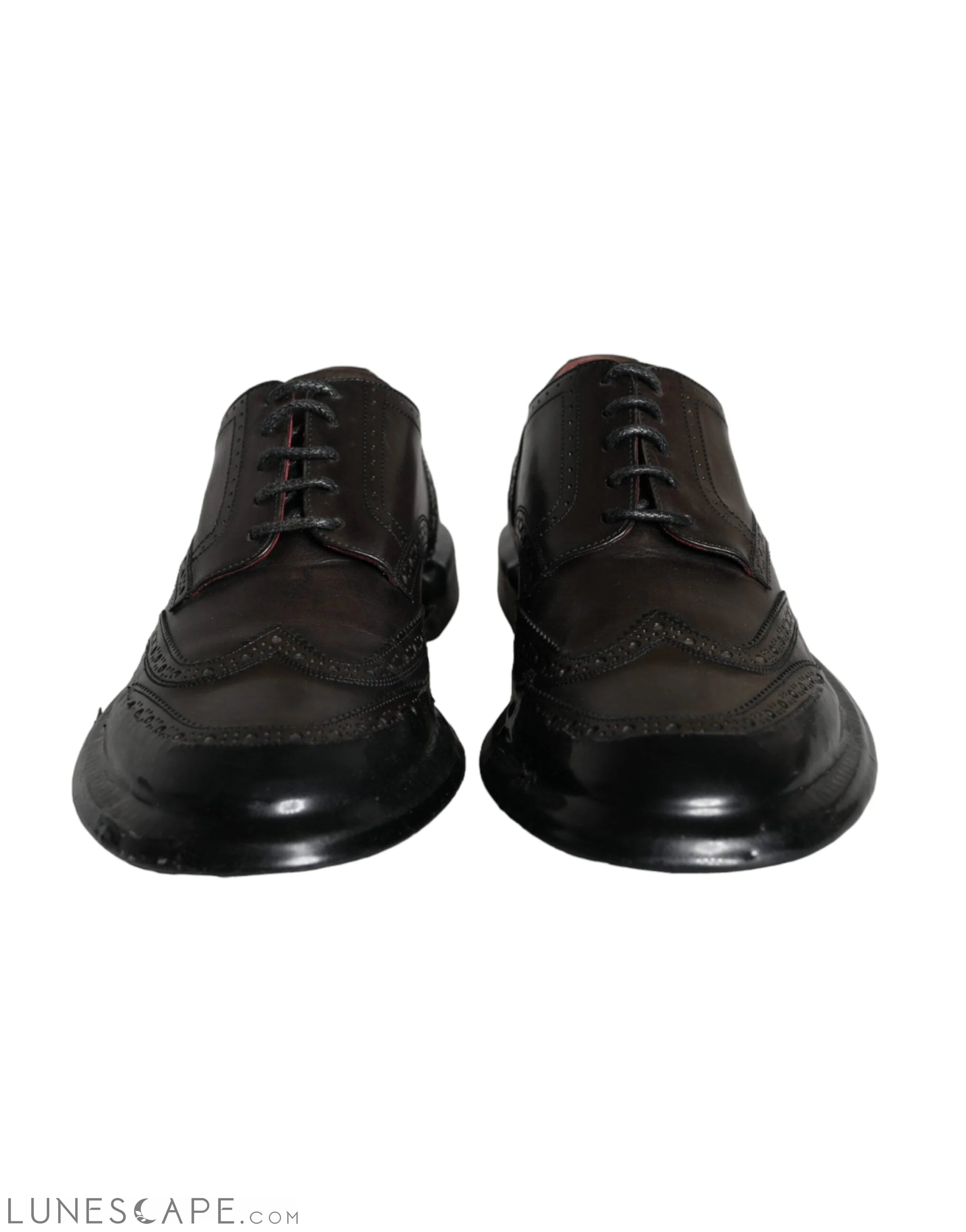 Dolce & Gabbana Black Leather Oxford Wingtip Formal Men Shoes LUNESCAPE