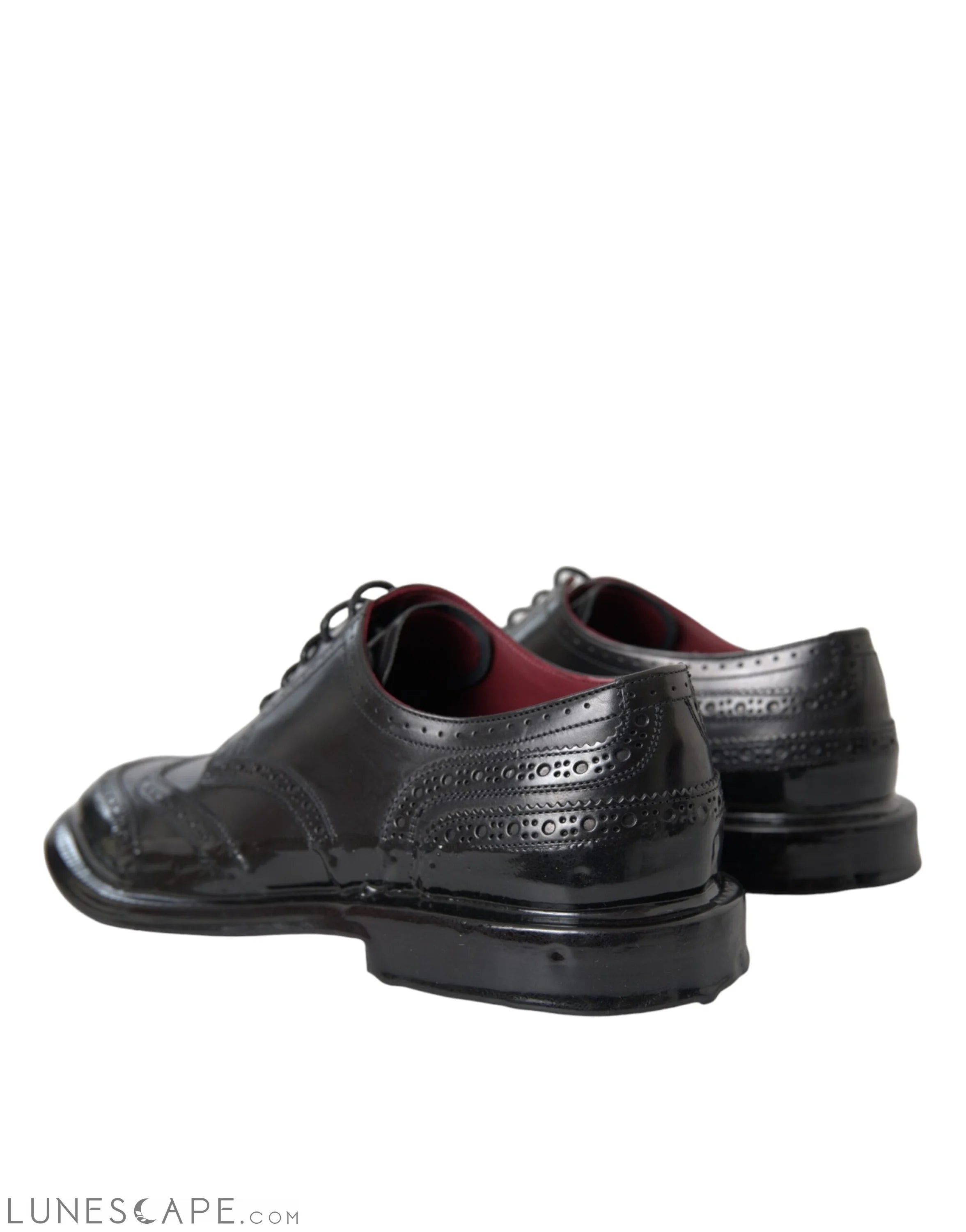 Dolce & Gabbana Black Leather Oxford Wingtip Formal Men Shoes LUNESCAPE