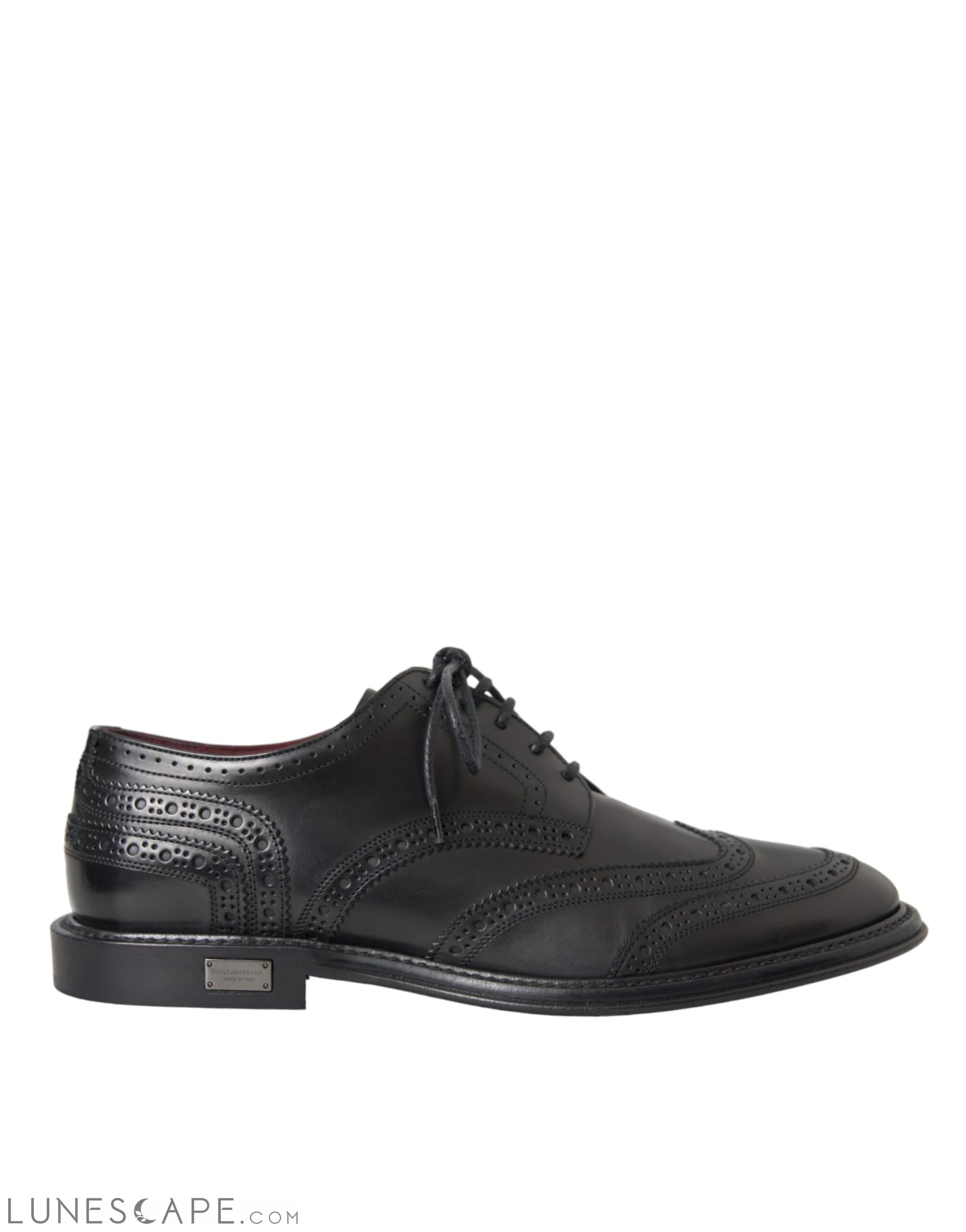 Dolce & Gabbana Black Leather Oxford Wingtip Formal Men Shoes LUNESCAPE