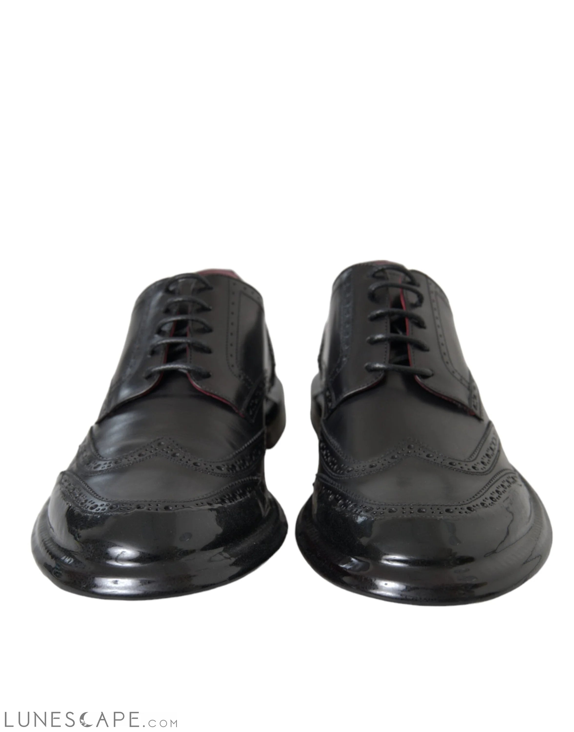 Dolce & Gabbana Black Leather Oxford Wingtip Formal Men Shoes LUNESCAPE