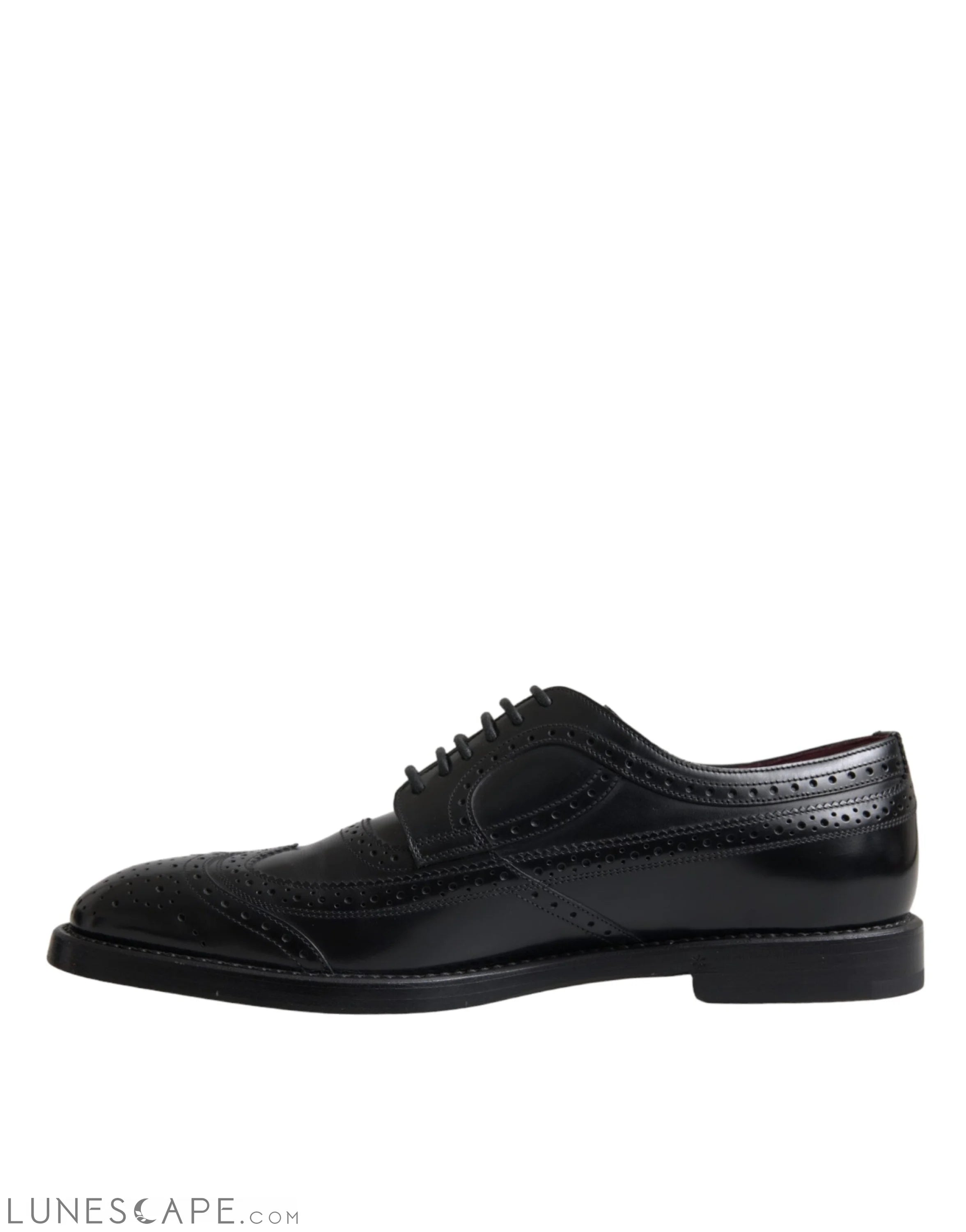 Dolce & Gabbana Black Leather Oxford Wingtip Formal Men Shoes LUNESCAPE