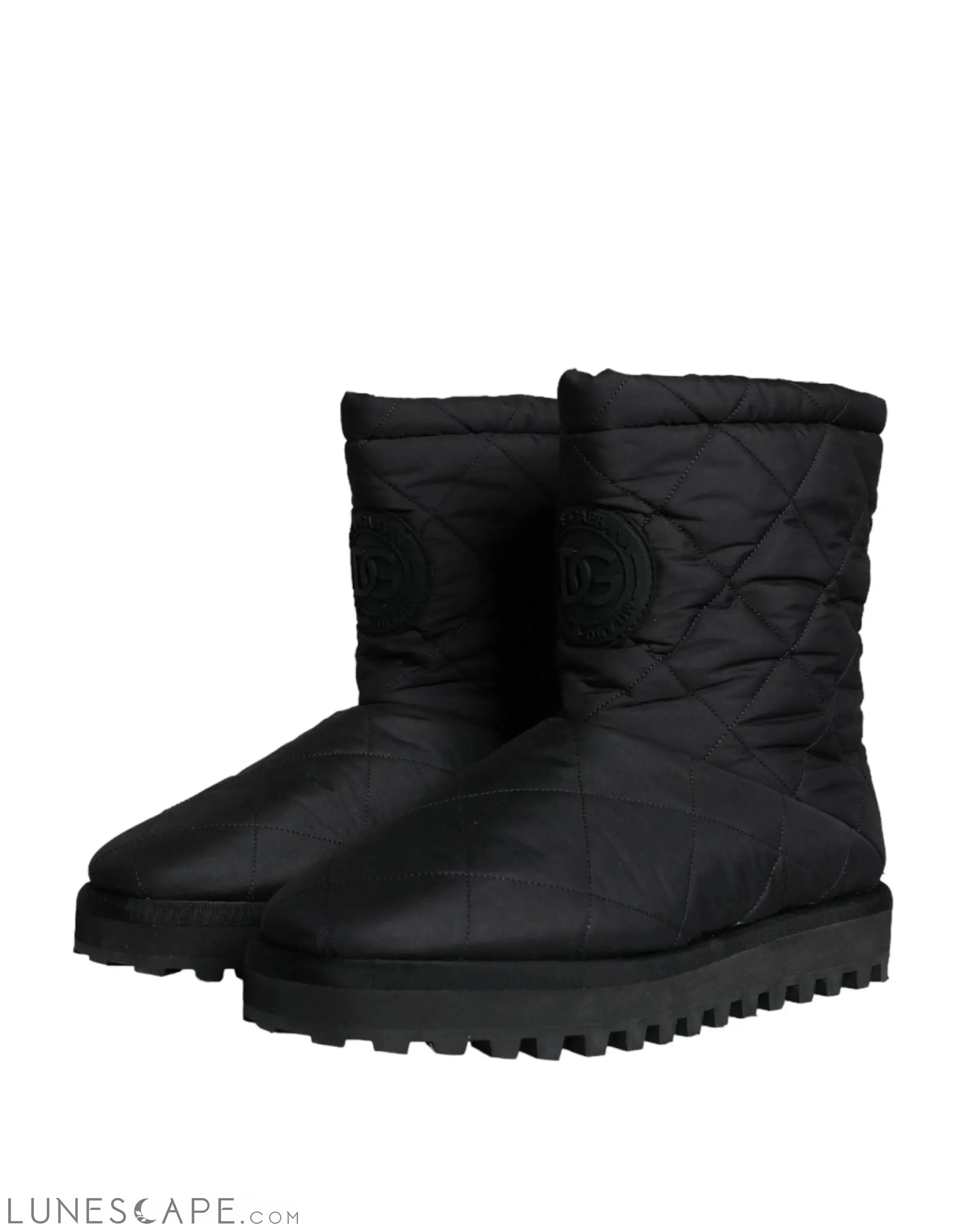 Dolce & Gabbana Black Nylon Padded Mid Calf Men Boots LUNESCAPE