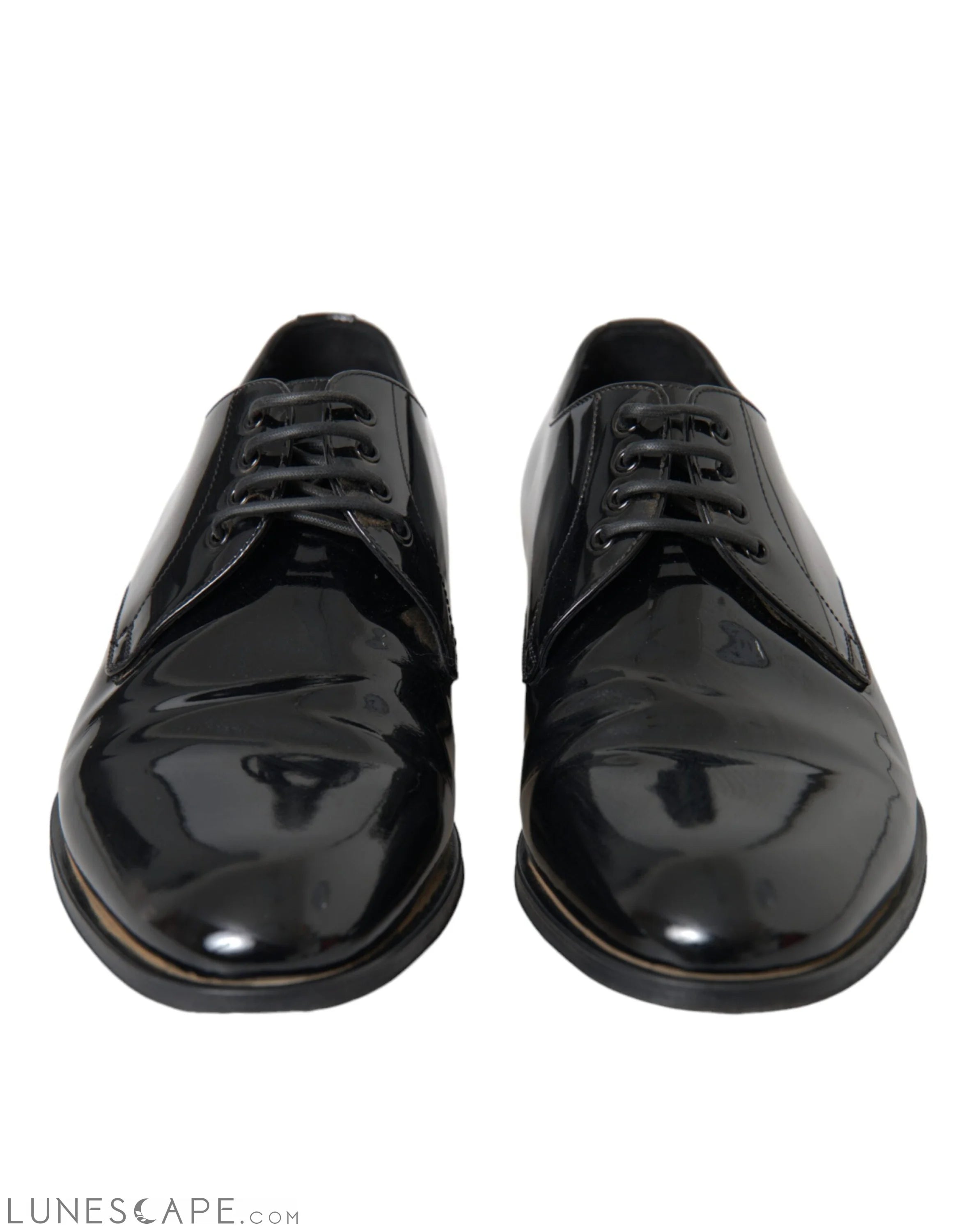 Dolce & Gabbana Black Patent Leather Derby Formal Dress Shoes LUNESCAPE